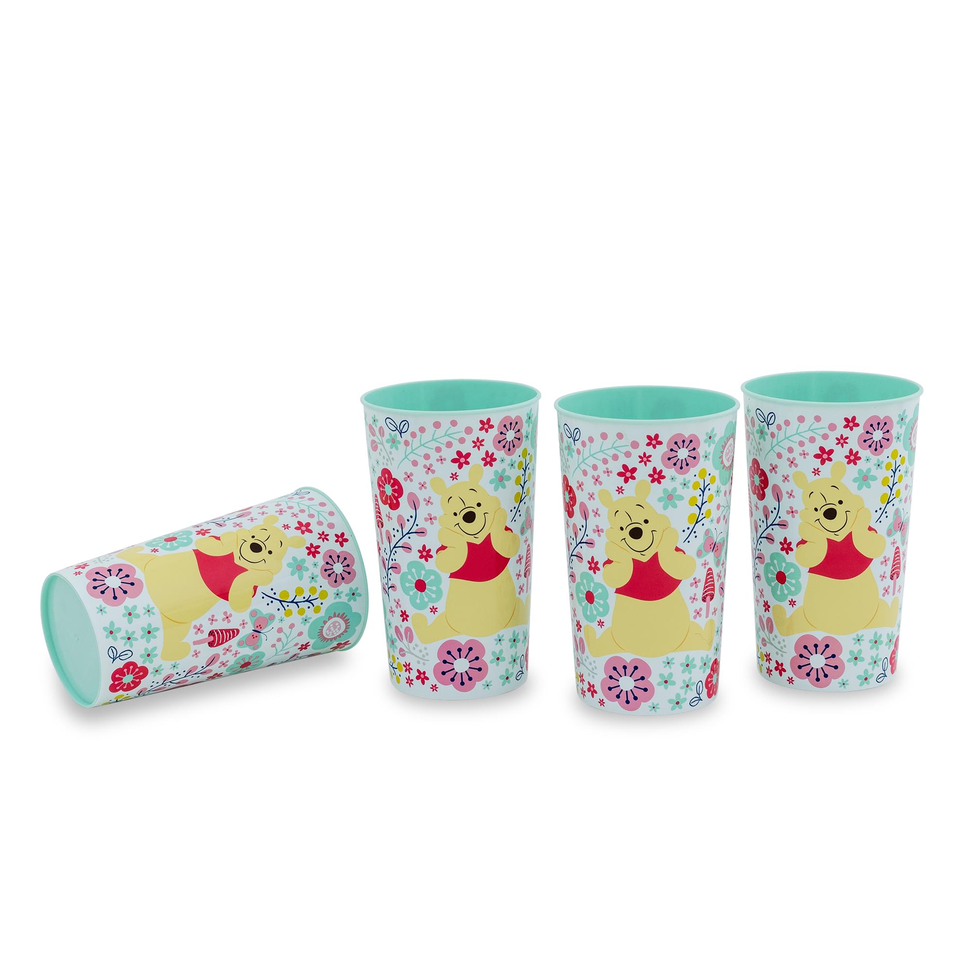 Disney Winnie The Pooh Flowers 22-Ounce Plastic Cups | Set Of 4