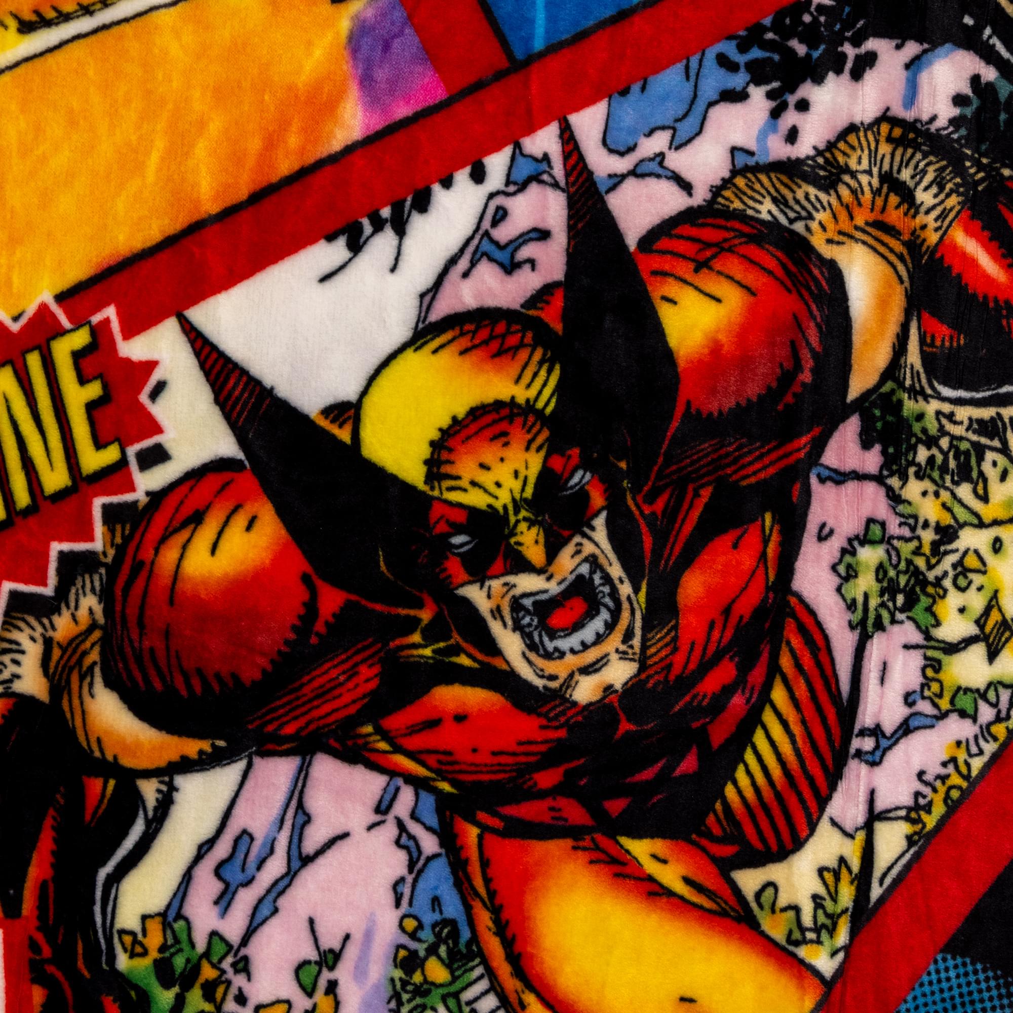 Marvel X-Men Character Cards Raschel Throw Blanket | 45 x 60 Inches