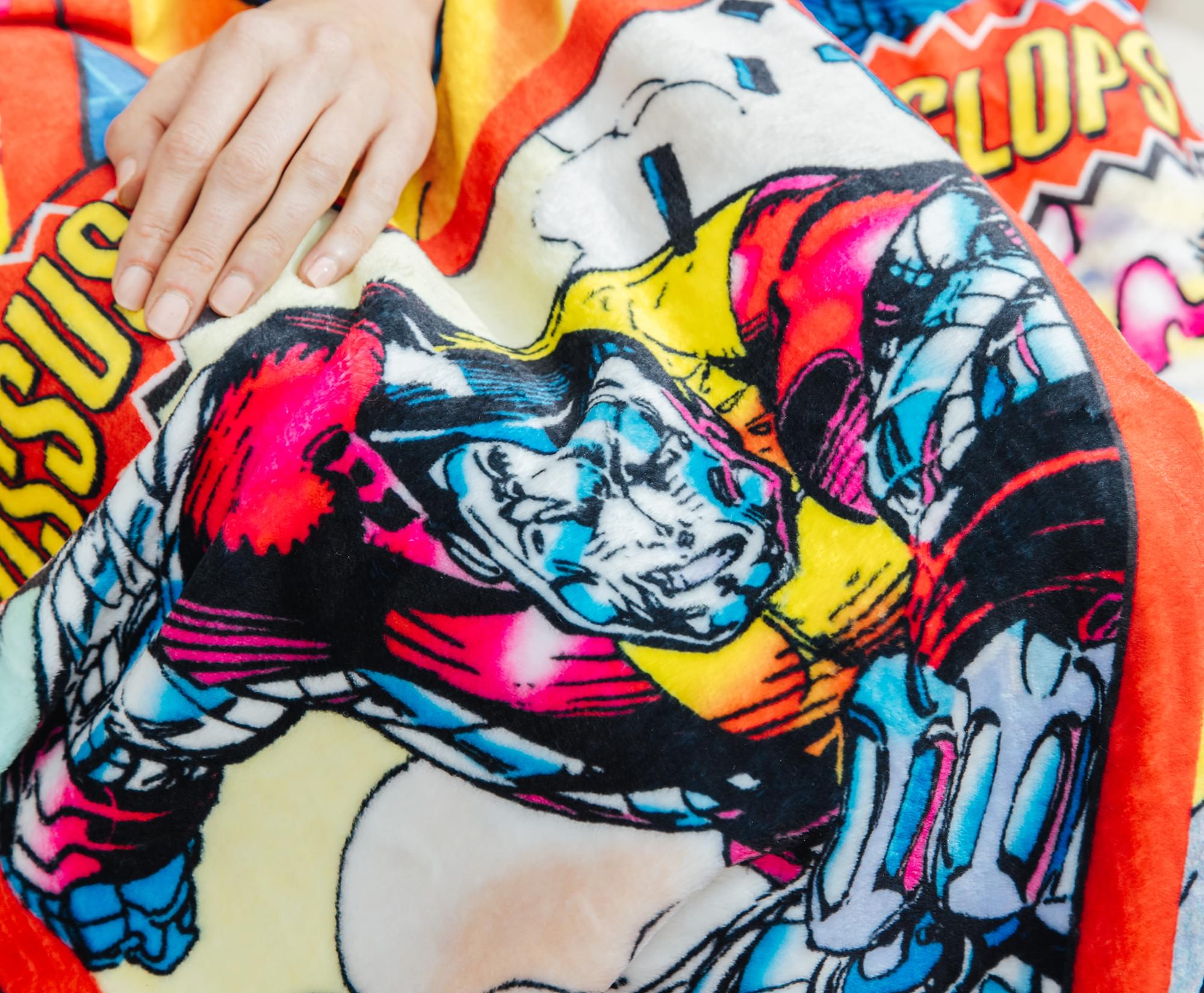 Marvel X-Men Character Cards Raschel Throw Blanket | 45 x 60 Inches