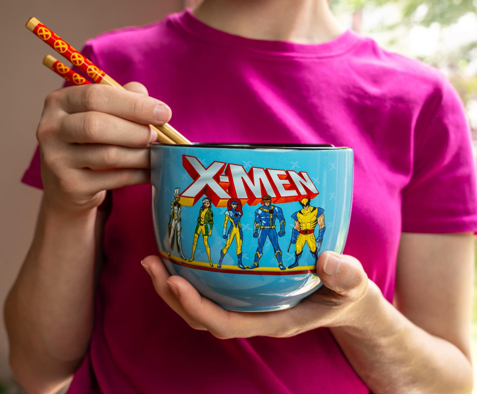 Marvel X-Men Characters 20-Ounce Ramen Bowl and Chopstick Set