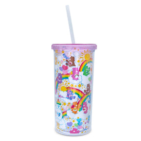 Care Bears Rainbow Stars Carnival Cup With Lid and Straw | Holds 20 Ounces