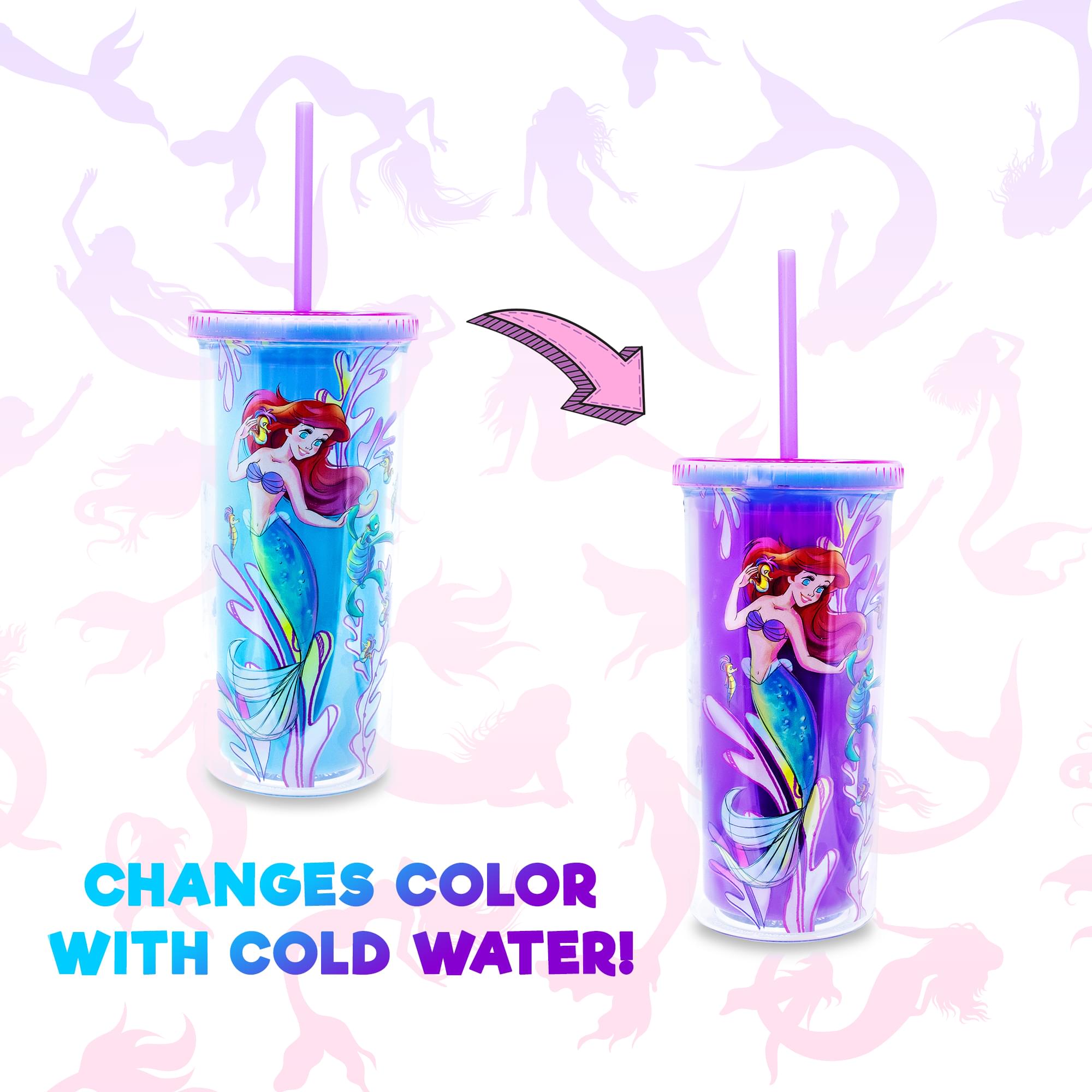 Disney The Little Mermaid Ariel and Friends Color-Changing Plastic Tumbler