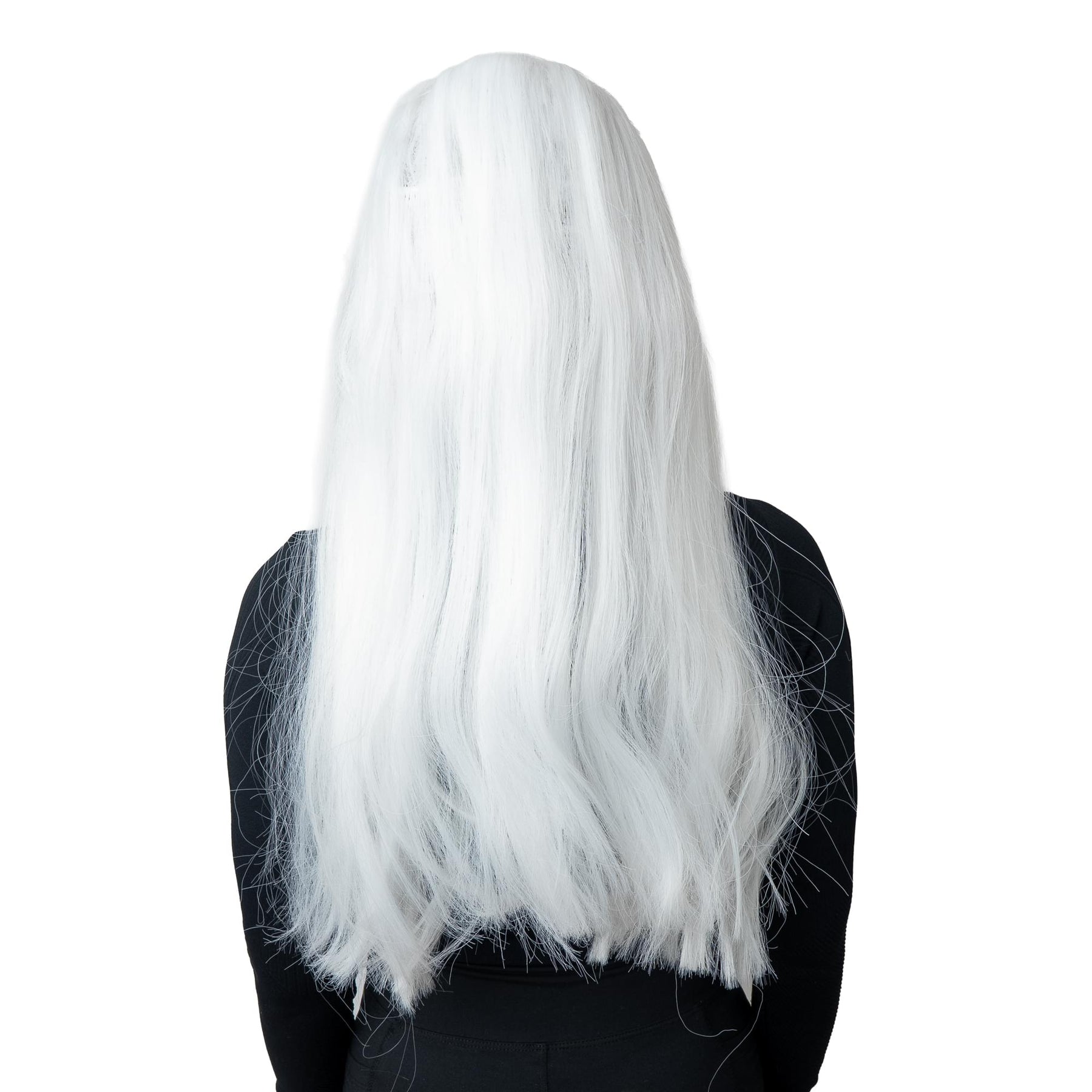 24" Straight White Adult Costume Wig
