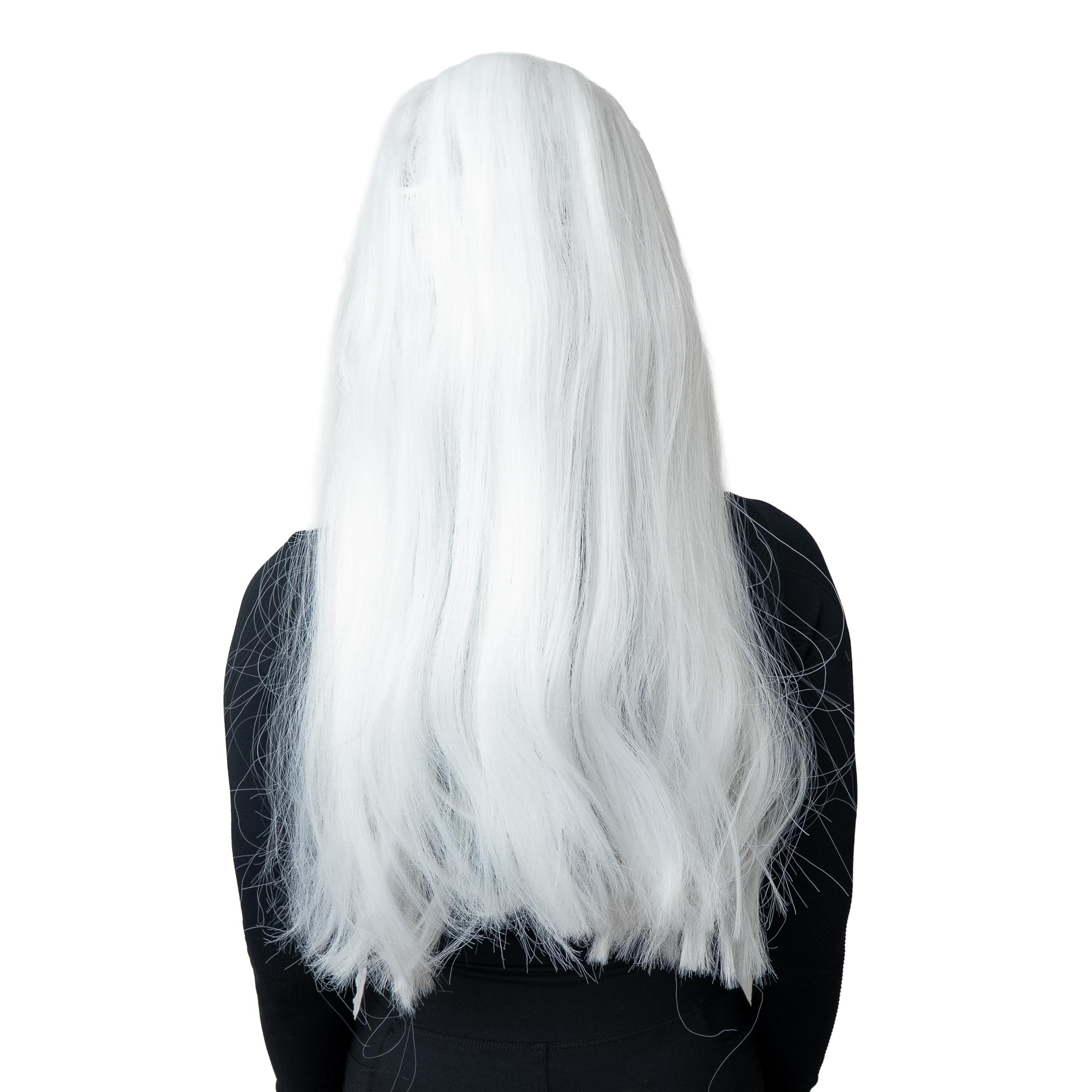 24" Straight White Adult Costume Wig