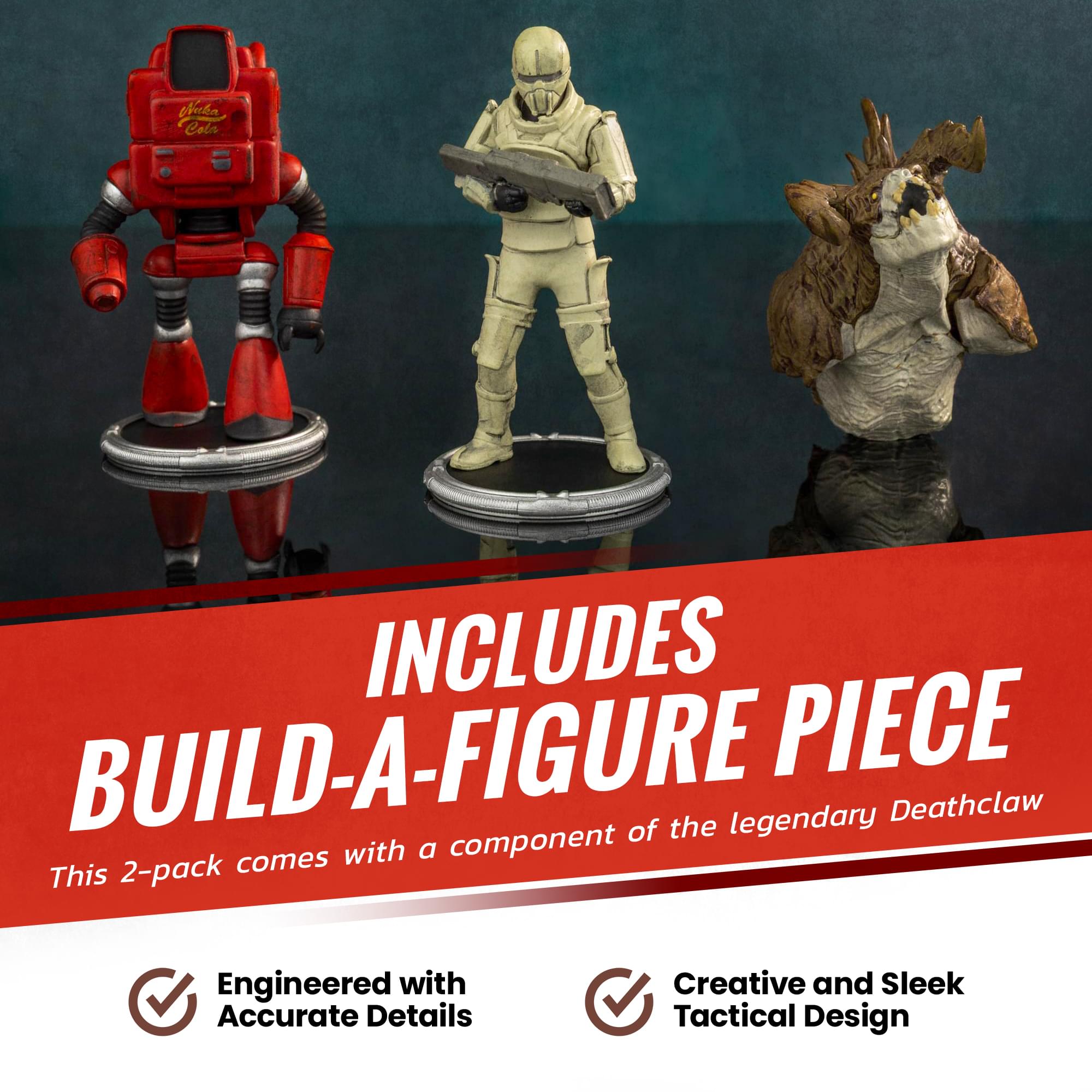 Fallout Nukatron and Synth Mini Figure Set (Build-a-Figure Deathclaw)