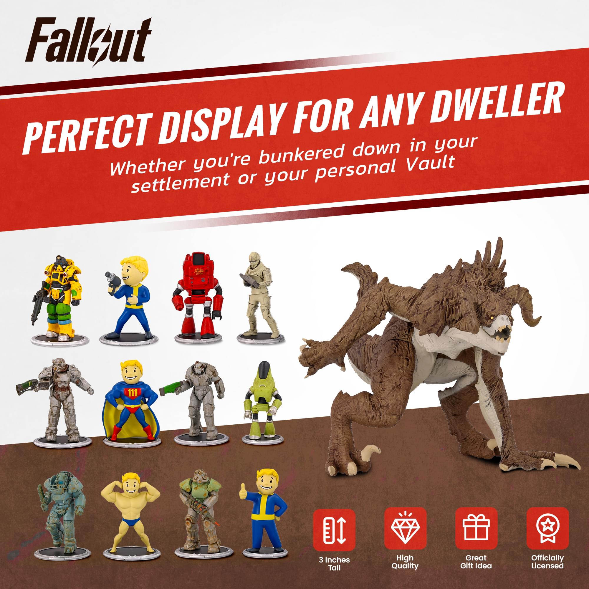 Fallout Nukatron and Synth Mini Figure Set (Build-a-Figure Deathclaw)