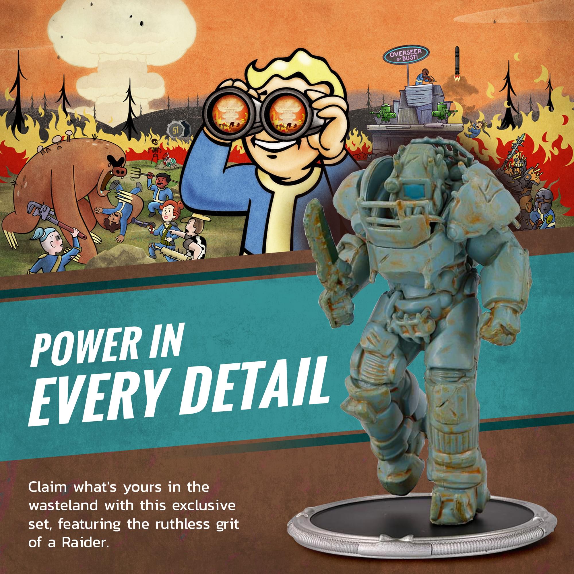Fallout Raider and Vault Boy (Strong) Mini Figure Set (Build-a-Figure Deathclaw)