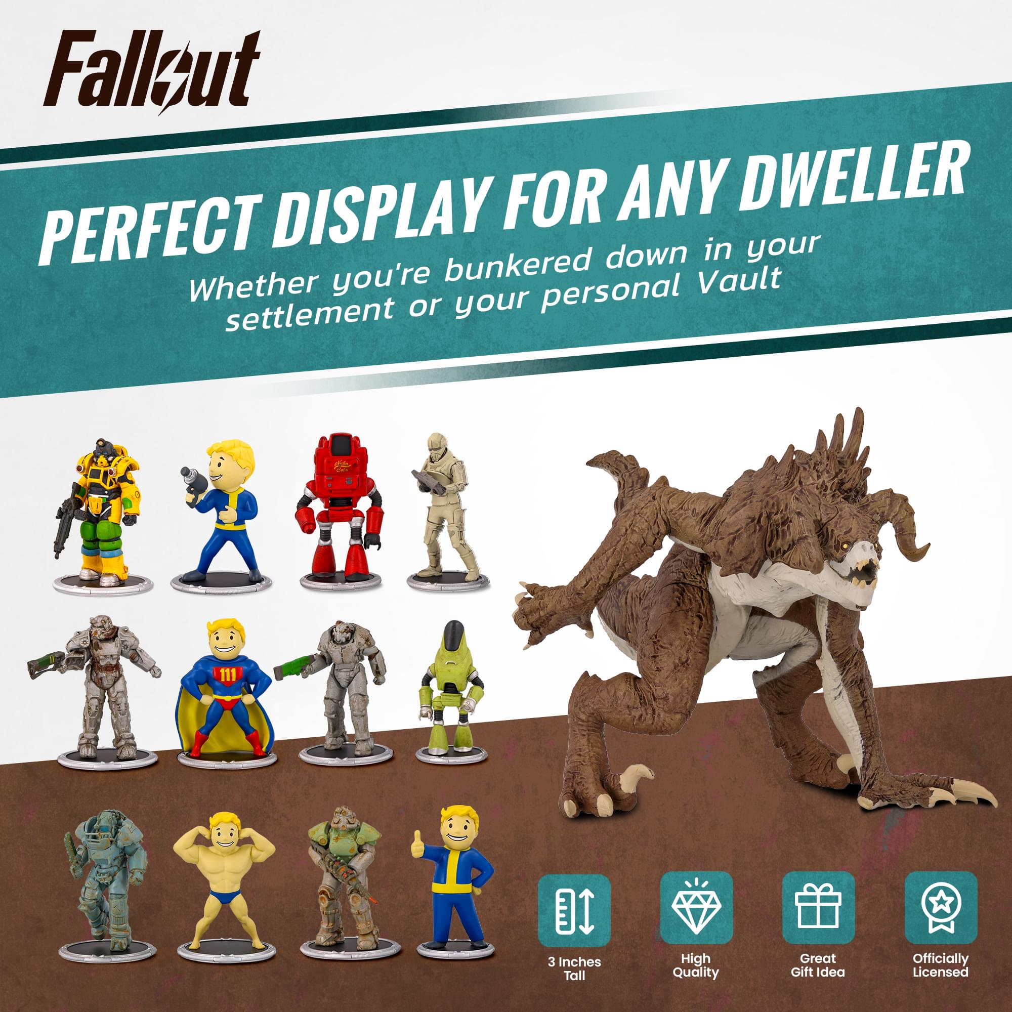 Fallout Raider and Vault Boy (Strong) Mini Figure Set (Build-a-Figure Deathclaw)