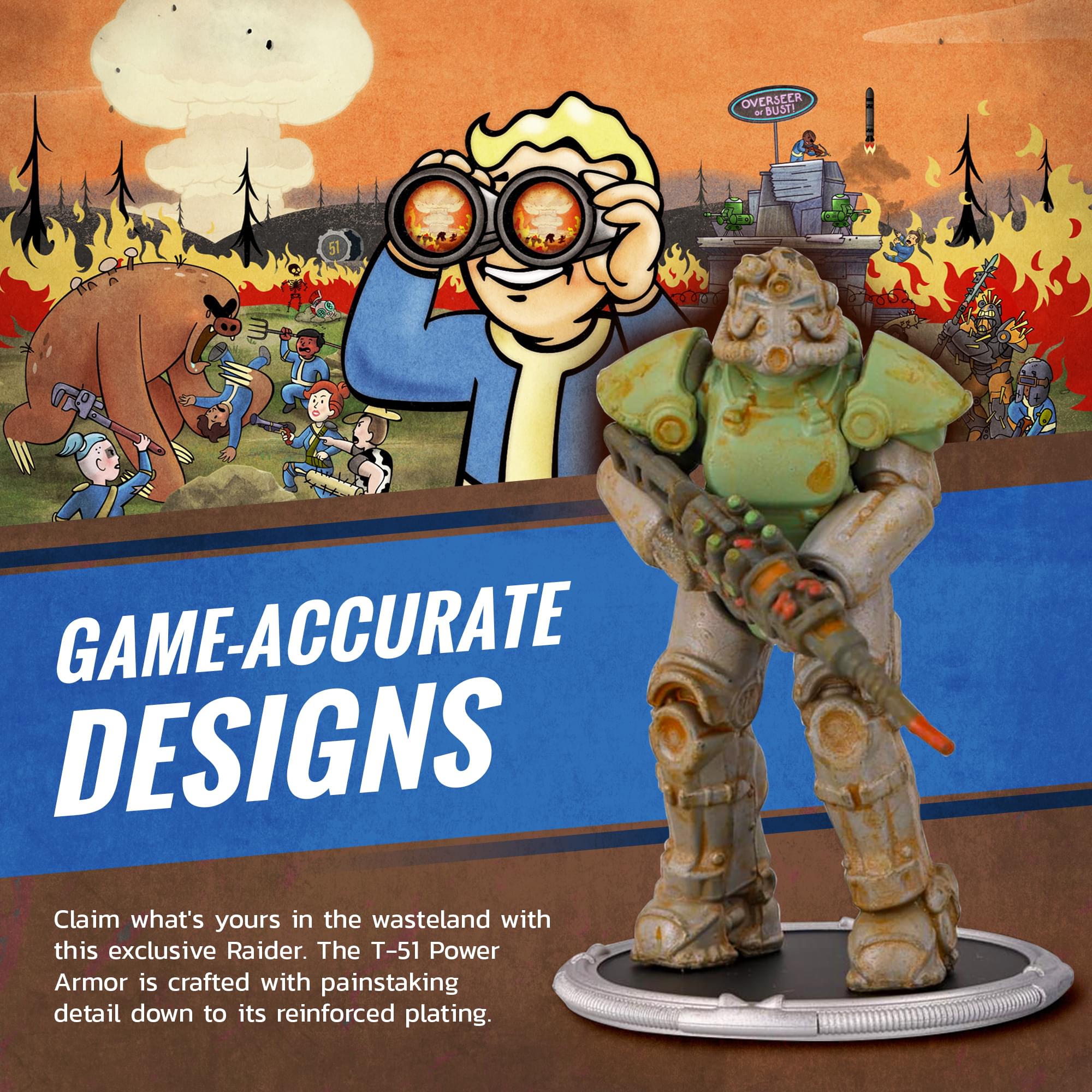 Fallout T-51 and Vault Boy (Classic) Mini Figure Set (Build-a-Figure Deathclaw)