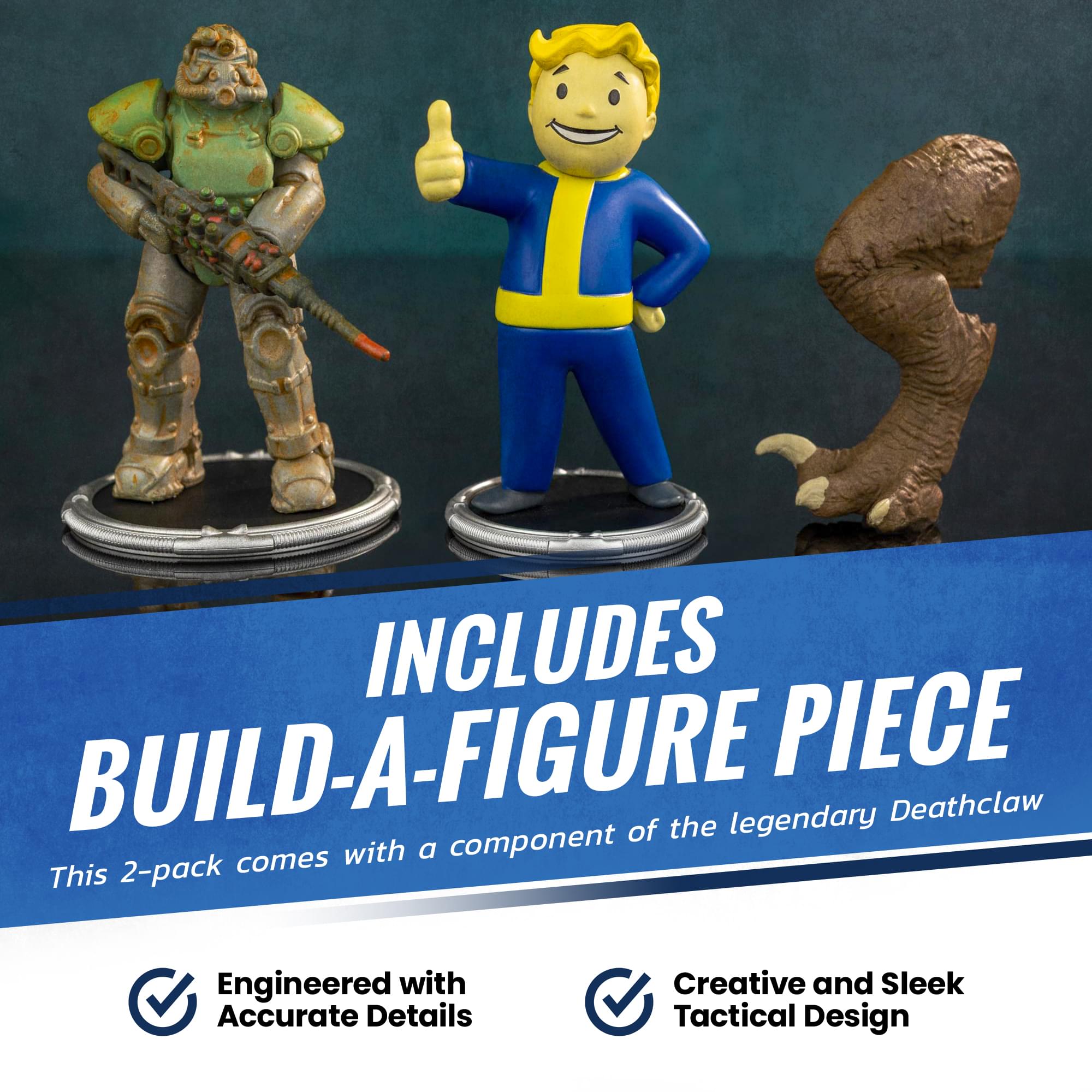 Fallout T-51 and Vault Boy (Classic) Mini Figure Set (Build-a-Figure Deathclaw)