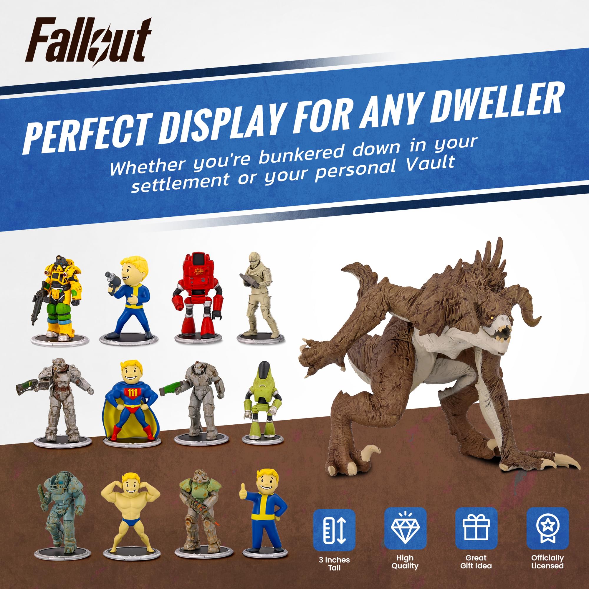 Fallout T-51 and Vault Boy (Classic) Mini Figure Set (Build-a-Figure Deathclaw)