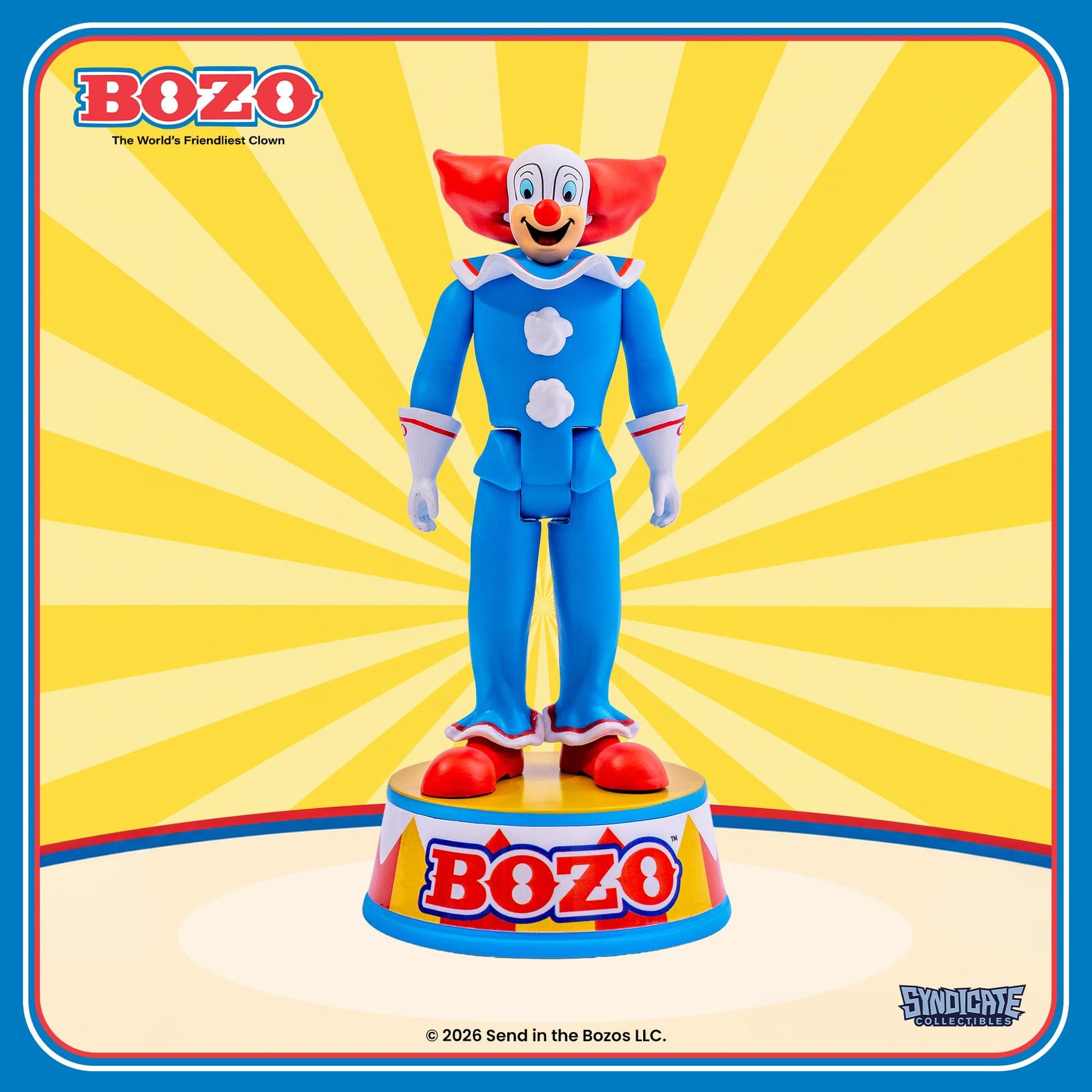 Bozo The Clown 3.75-Inch Retro Action Figure With Base
