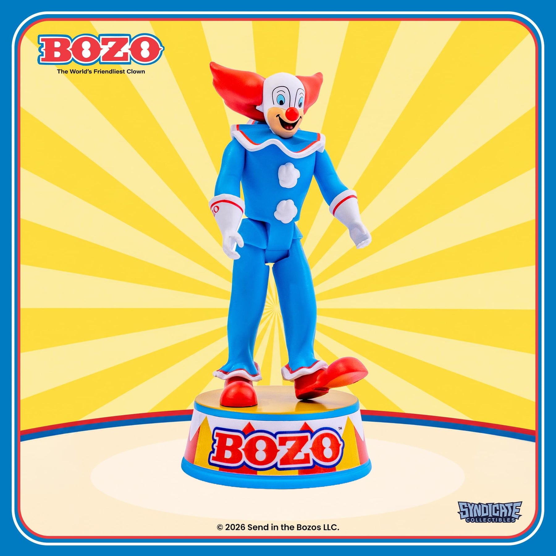 Bozo The Clown 3.75-Inch Retro Action Figure With Base