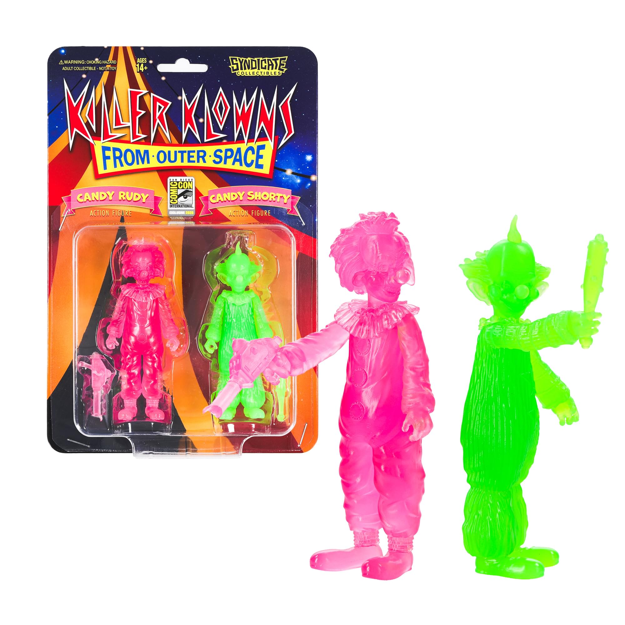 Killer Klowns Rudy/Shorty 3.75-Inch Translucent Figure Set