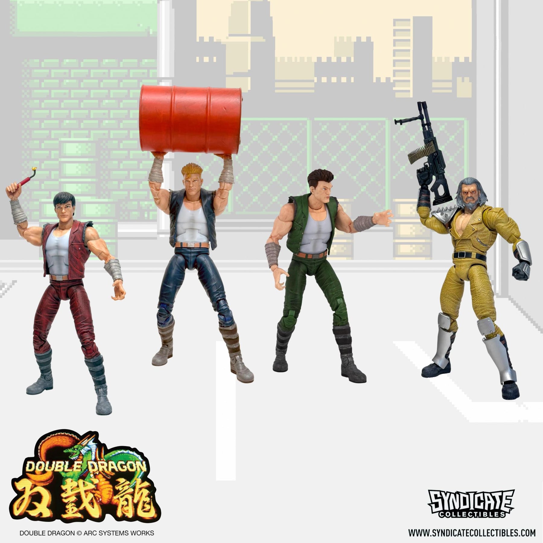 Double Dragon Deluxe Action Figure Set Of 4 | Billy, Jimmy, Willy, Jeff