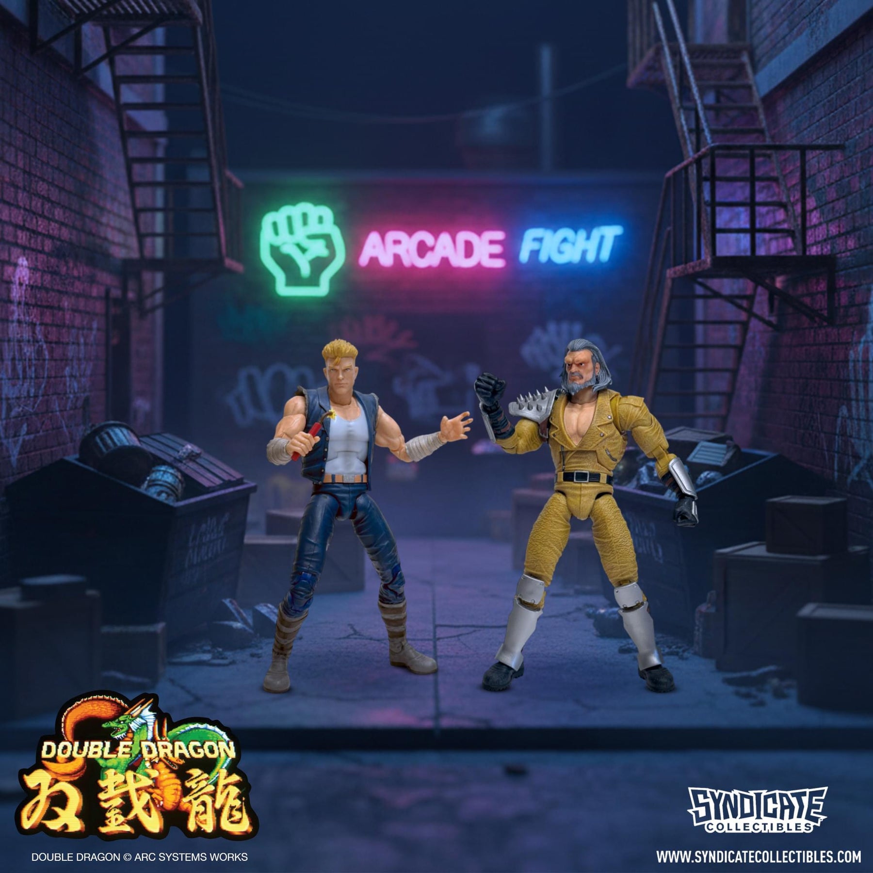 Double Dragon Deluxe Action Figure Set Of 4 | Billy, Jimmy, Willy, Jeff