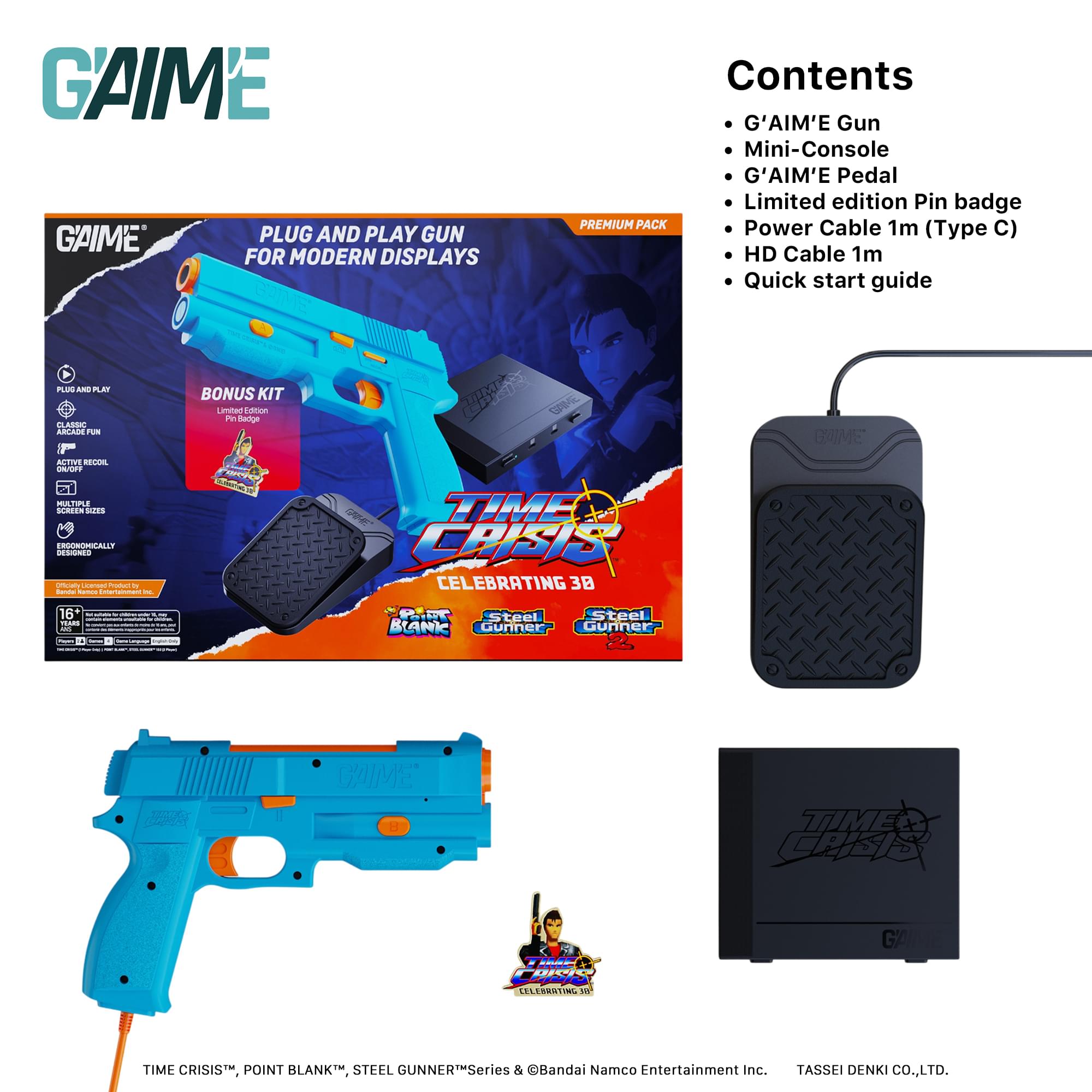 G'AIM’E Time Crisis Premium Pack Game Console With Single Lightgun