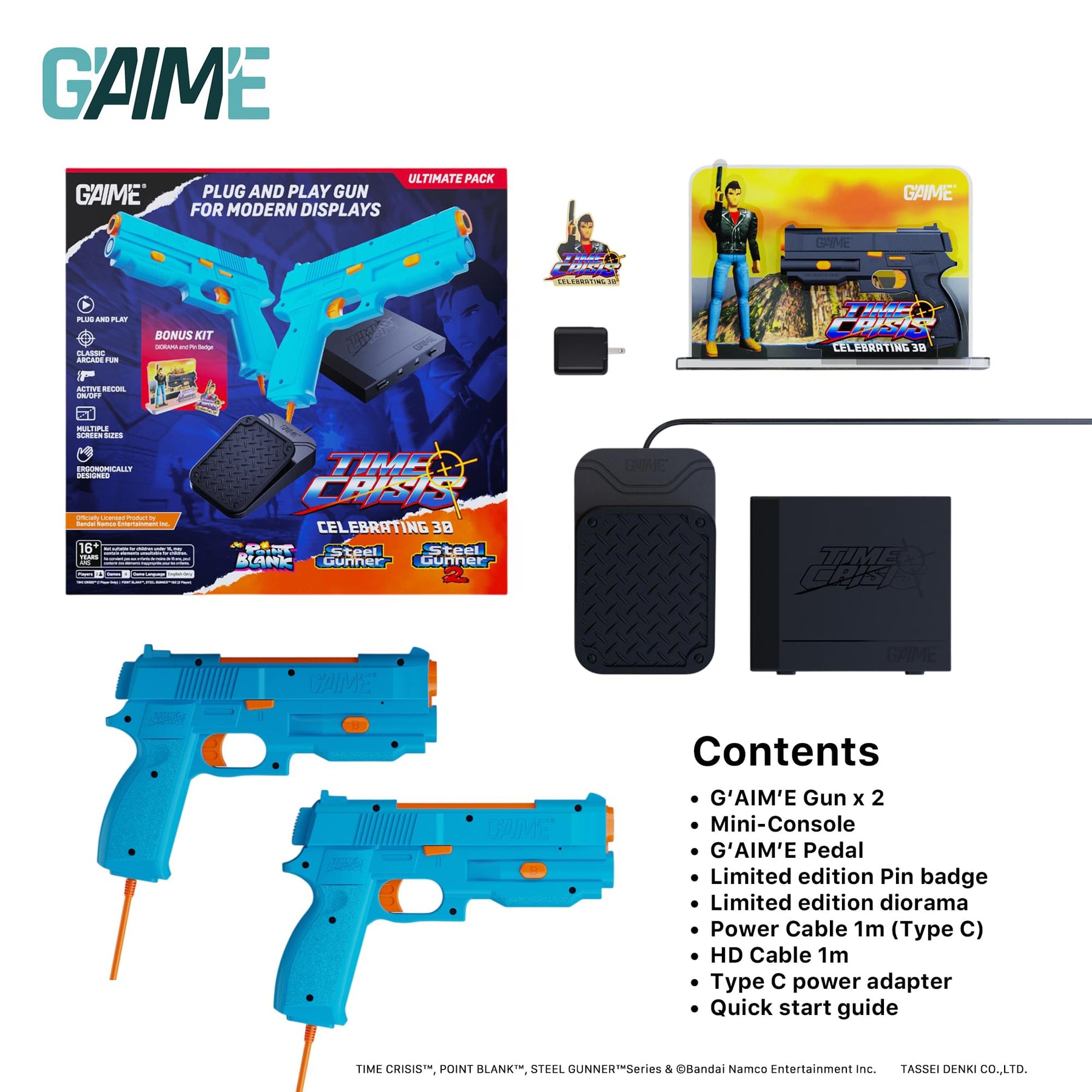 G'AIM’E Time Crisis Ultimate Pack Game Console With Two Lightguns