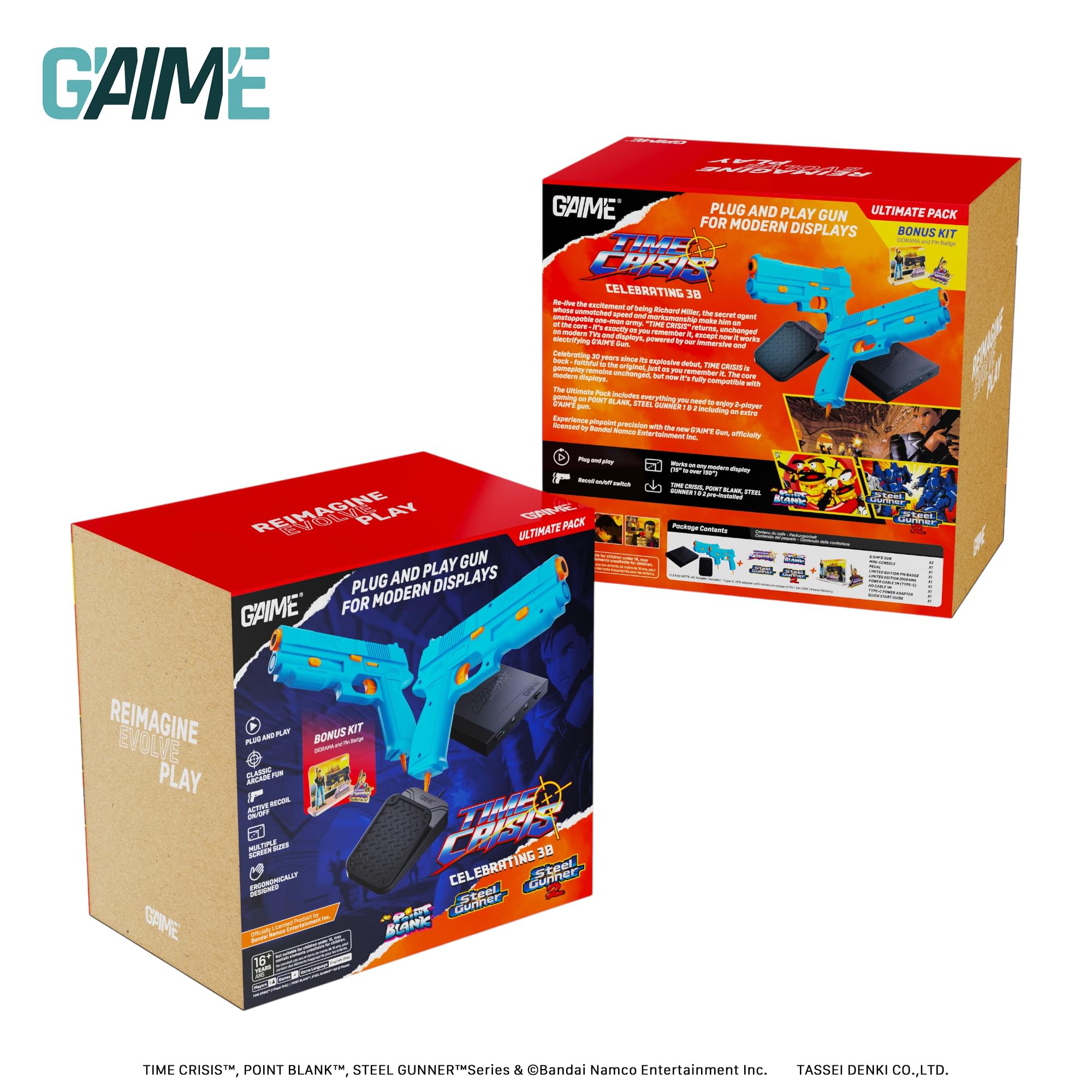 G'AIM’E Time Crisis Ultimate Pack Game Console With Two Lightguns