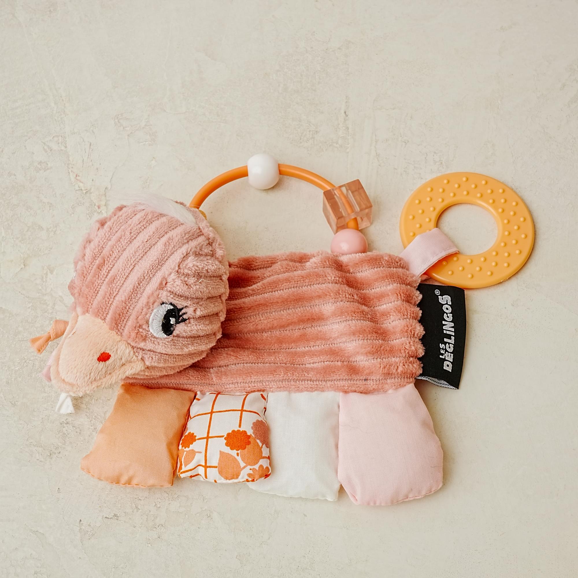 Les Deglingos Baby Activity Rattle | Pomelos the Ostrich