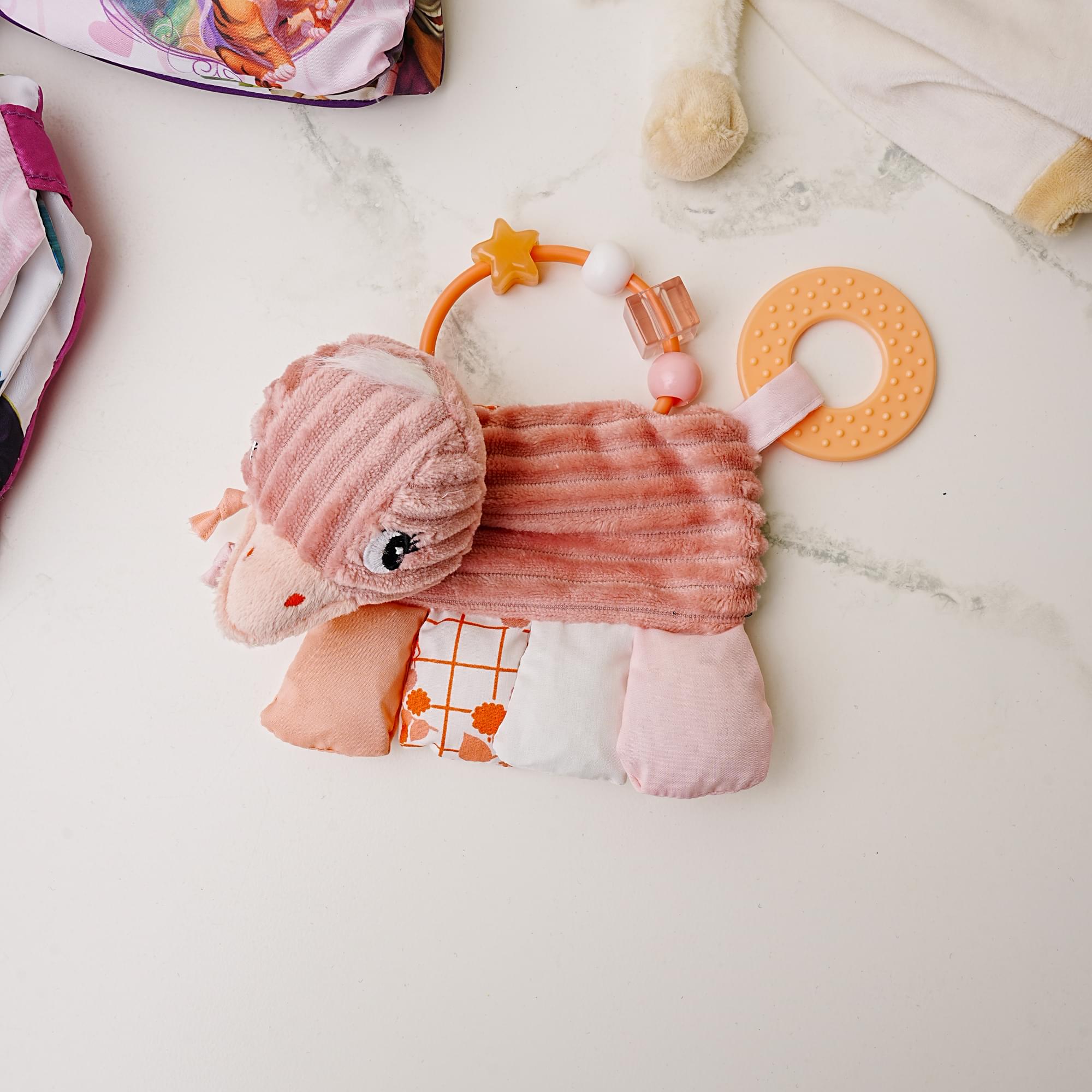 Les Deglingos Baby Activity Rattle | Pomelos the Ostrich