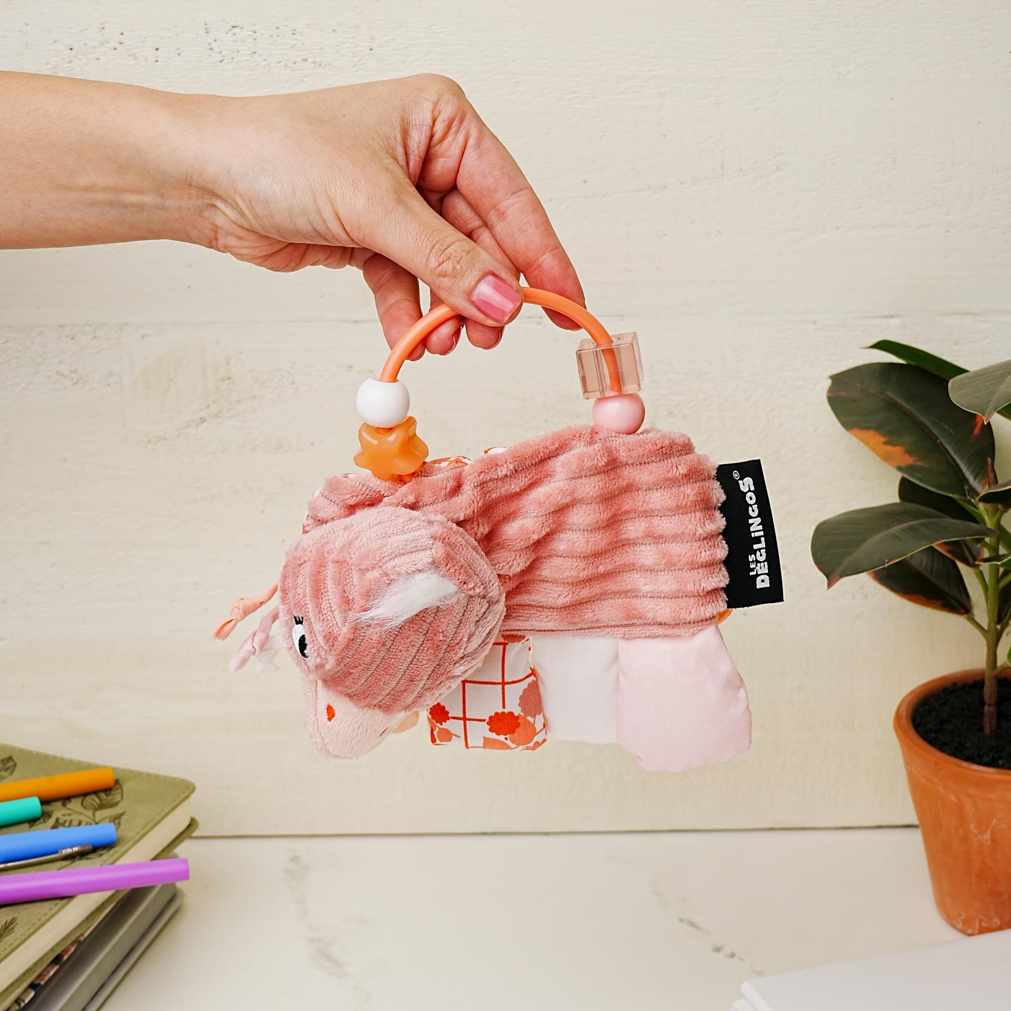 Les Deglingos Baby Activity Rattle | Pomelos the Ostrich