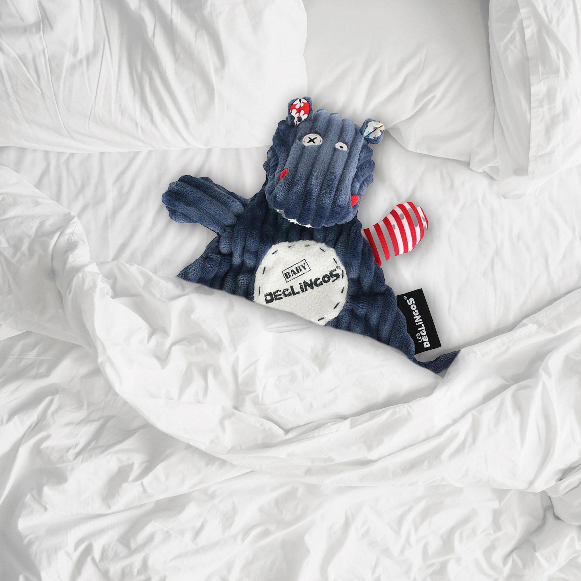 Les Deglingos Plush Baby Comforter | Hippipos the Hippo