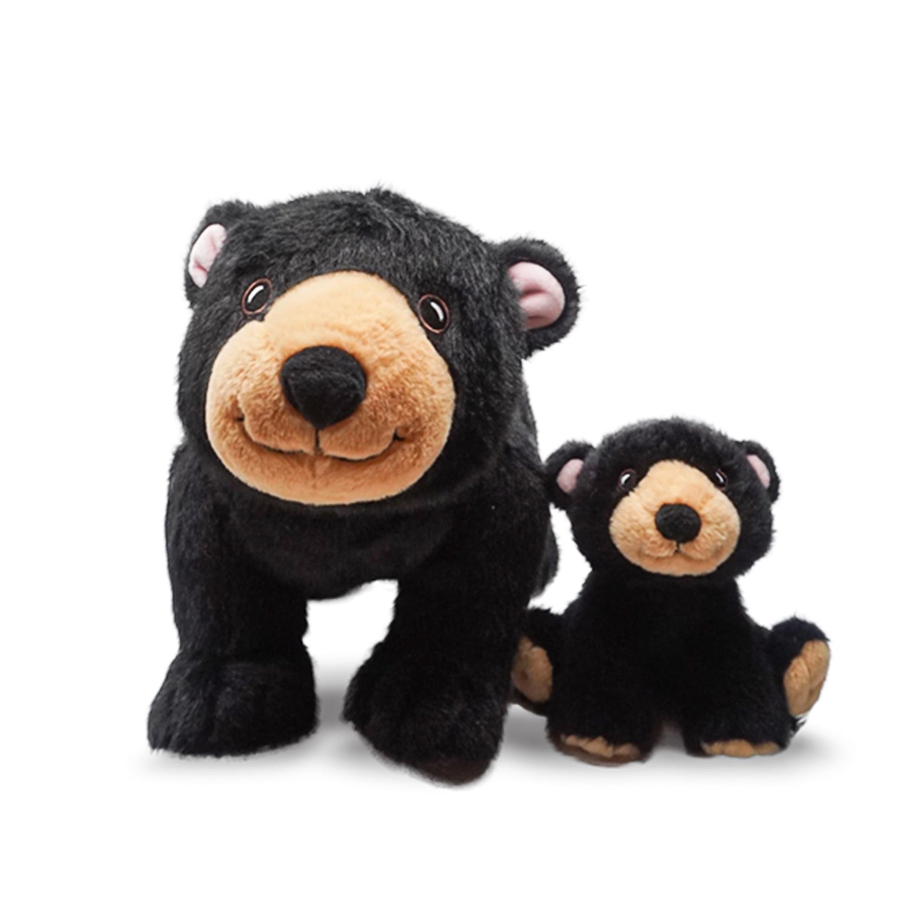 Snooze Monsters Interactive Bedtime Plush Set | Black Bear With Baby