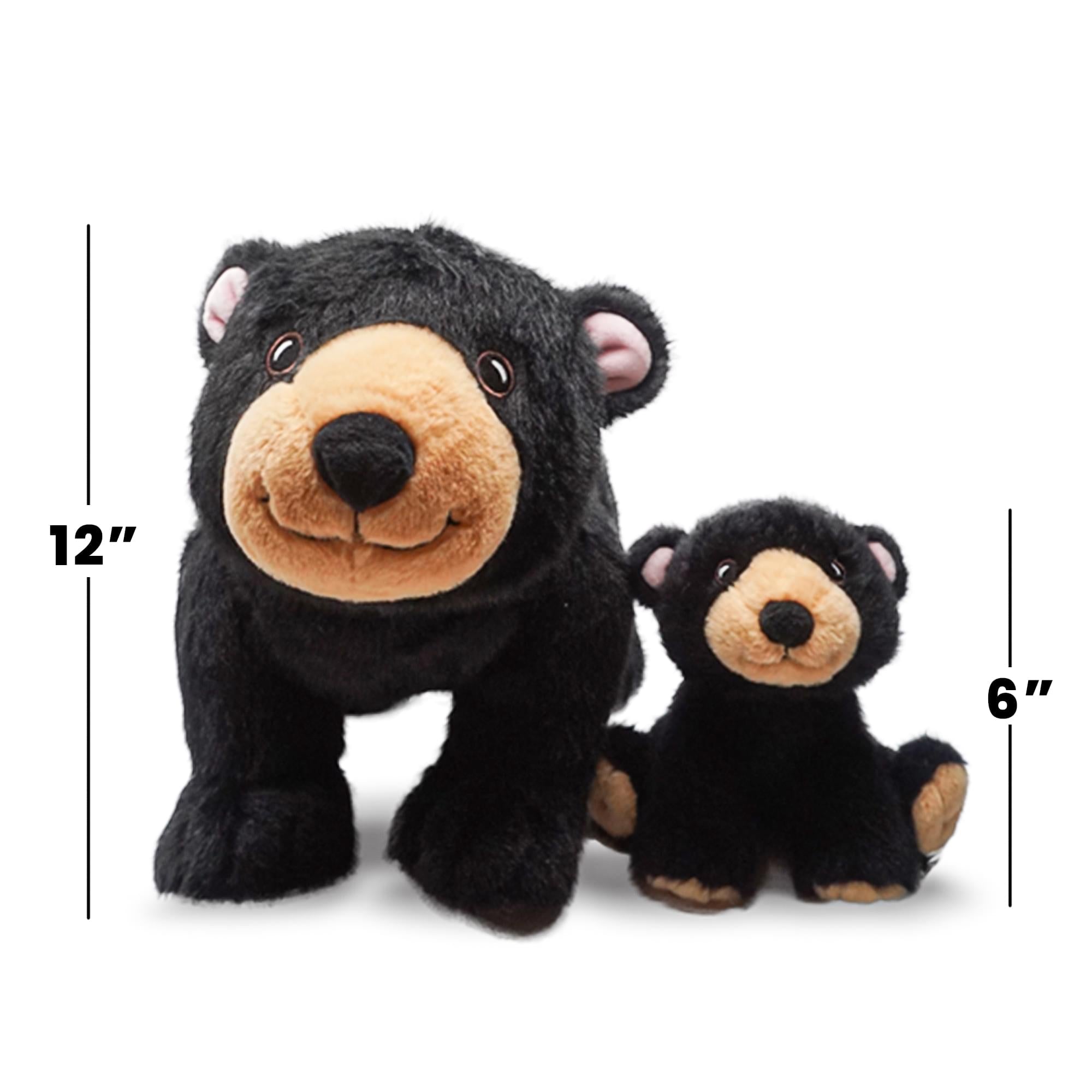 Snooze Monsters Interactive Bedtime Plush Set | Black Bear With Baby