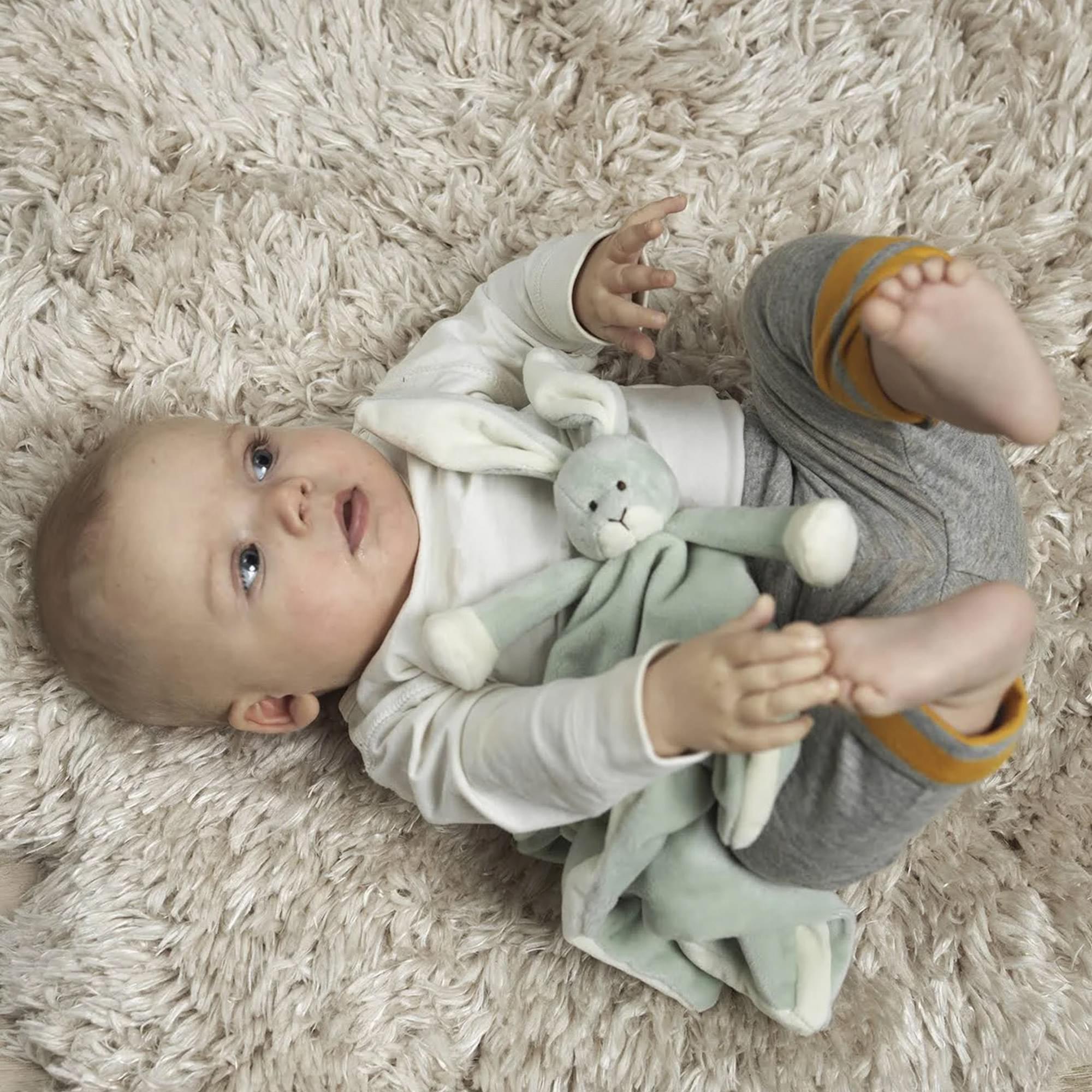 Teddykompaniet Plush Baby Blanket | Sage Bunny