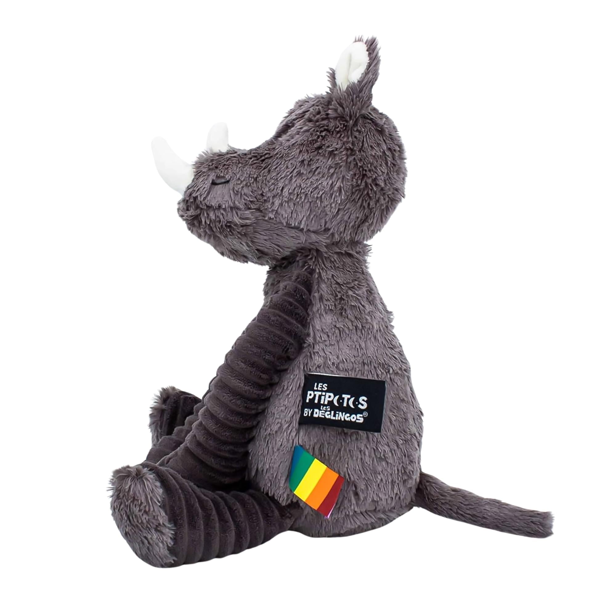 Les Delingos Original Plush Animal | Grobisou the Grey Rhino