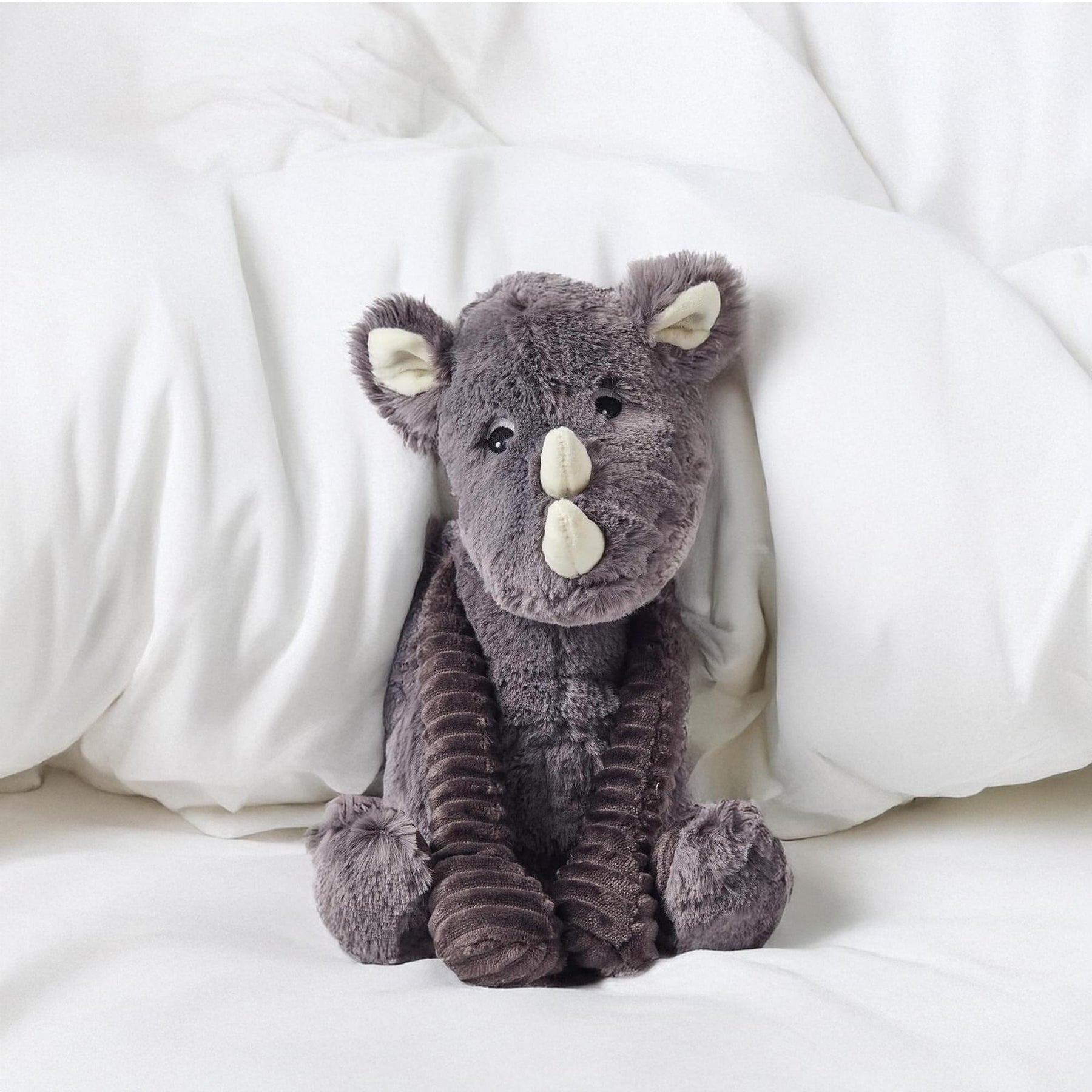 Les Delingos Original Plush Animal | Grobisou the Grey Rhino