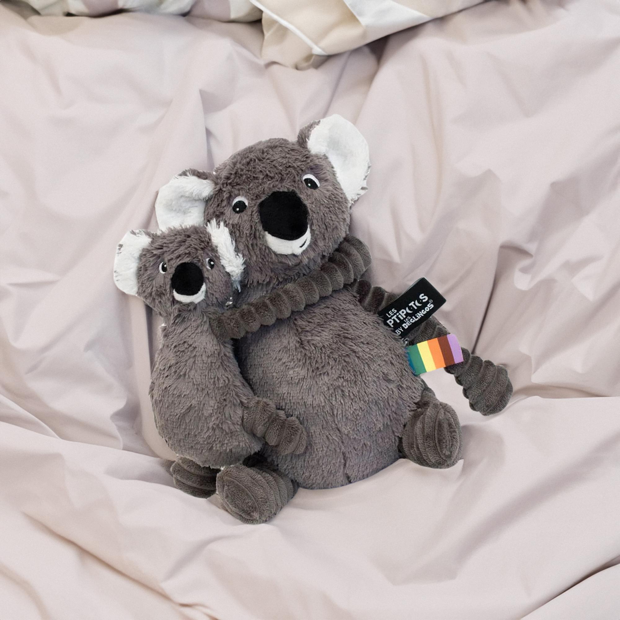 Les Deglingos Ptipotos Trankilou the Koala Plush | Grey