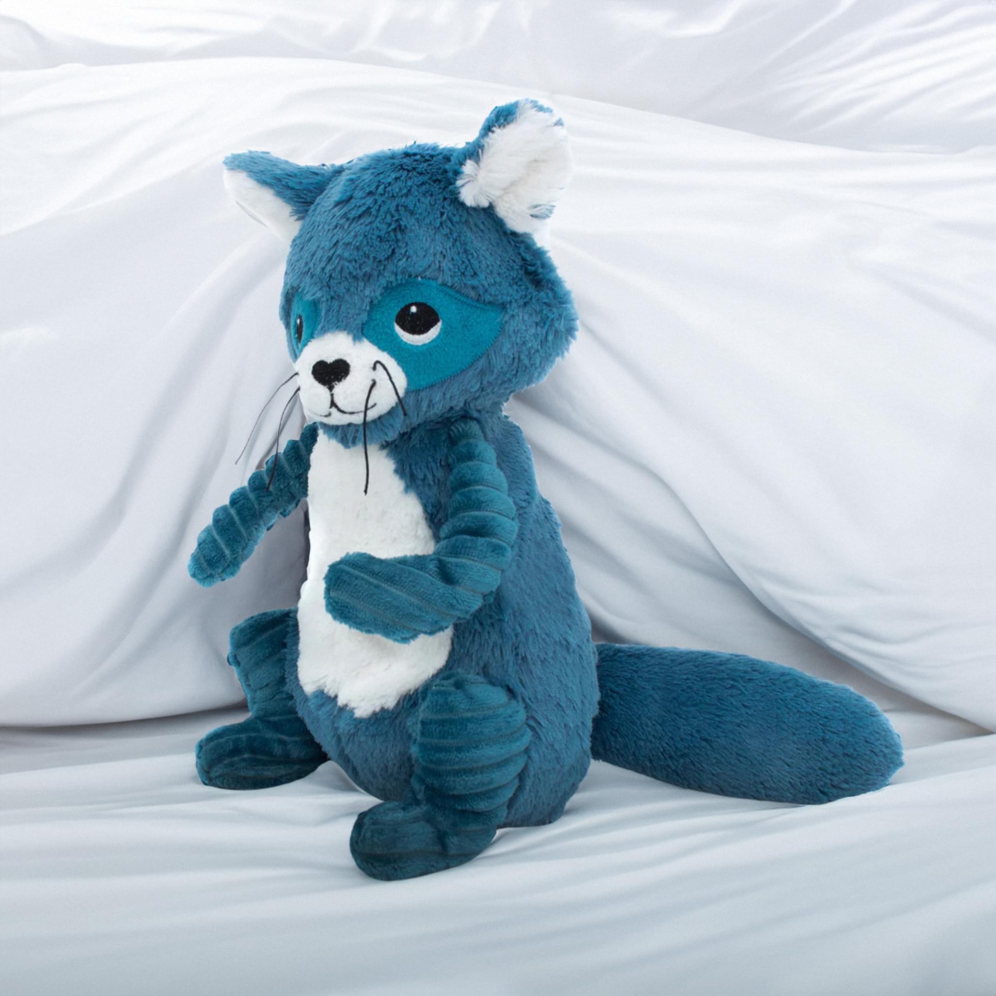 Les Deglingos Ptipotos Netoitou the Raccoon Plush | Blue