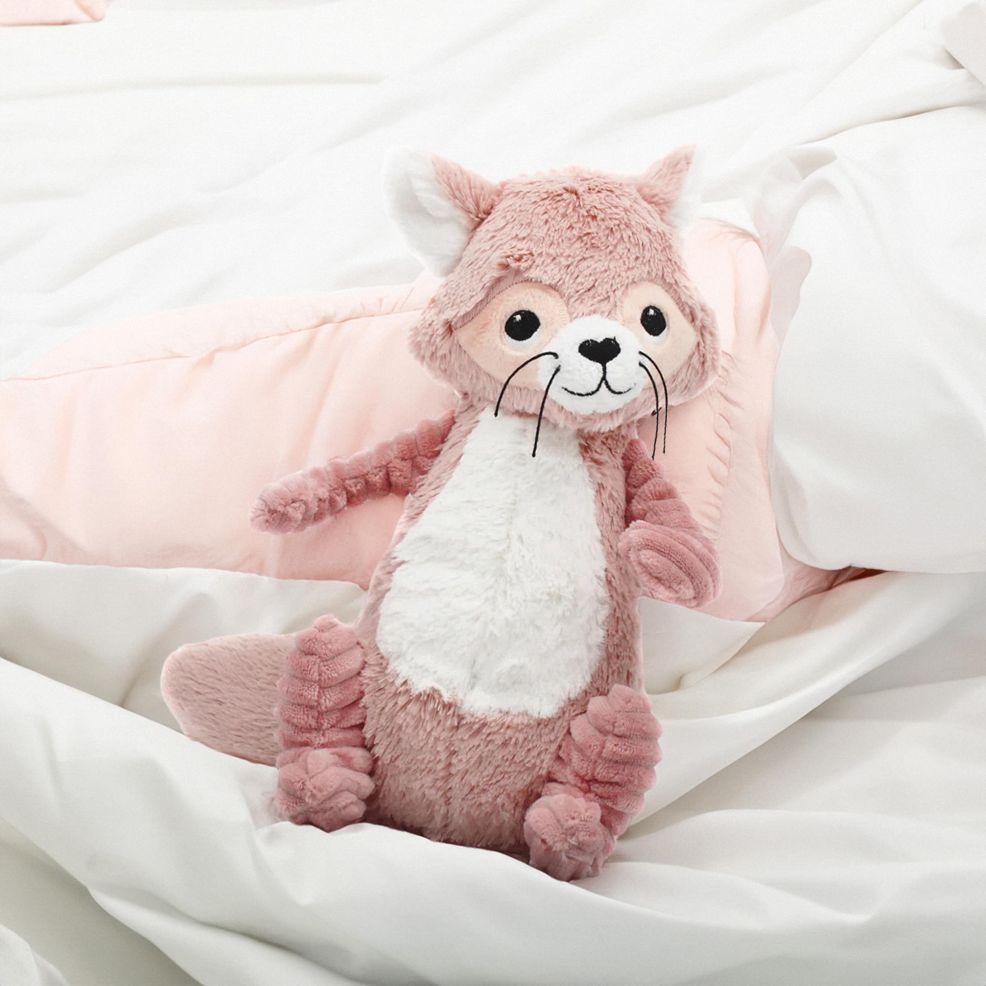 Les Deglingos Ptipotos  Netoitou the Raccoon Plush | Pink