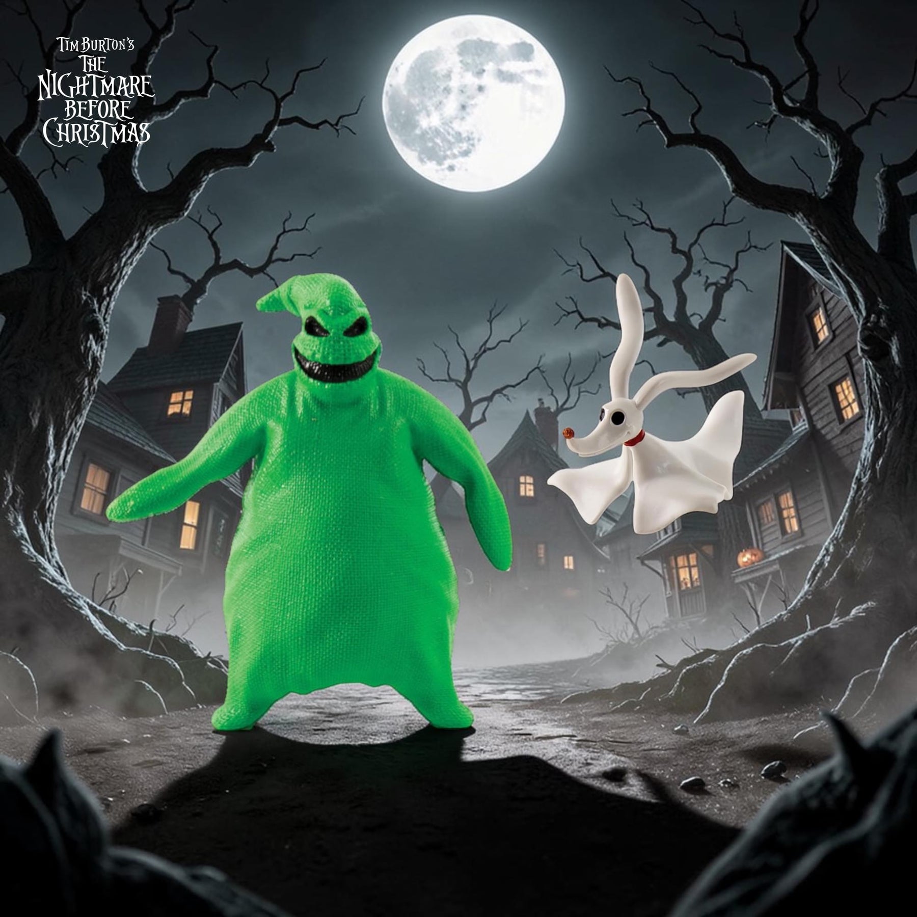 Disney The Nightmare Before Christmas Flexfigs 4-Pack | Jack, Sally, Zero, Oogie