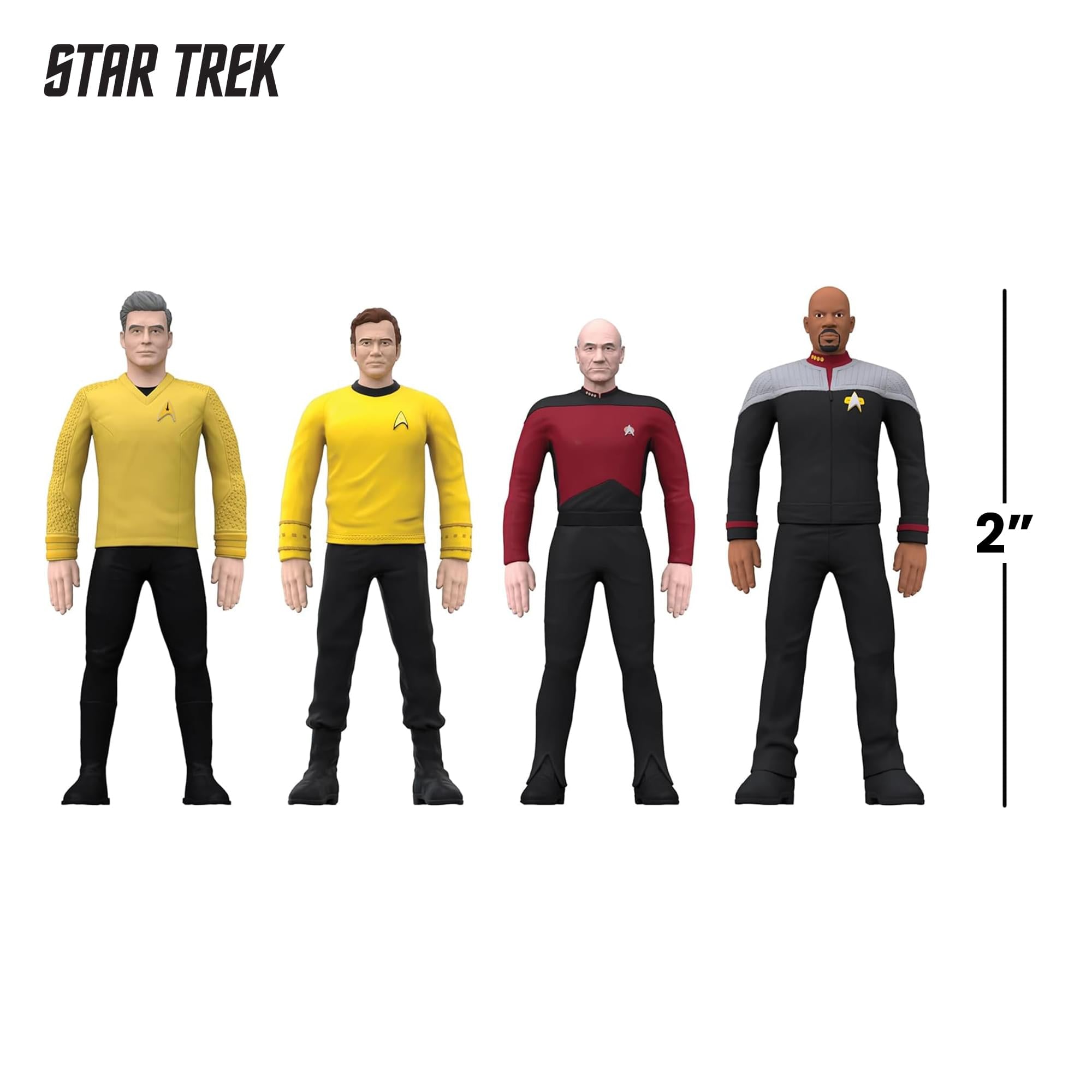 Star Trek Flexfigs 4-Pack | Kirk, Picard, Sisko, Pike
