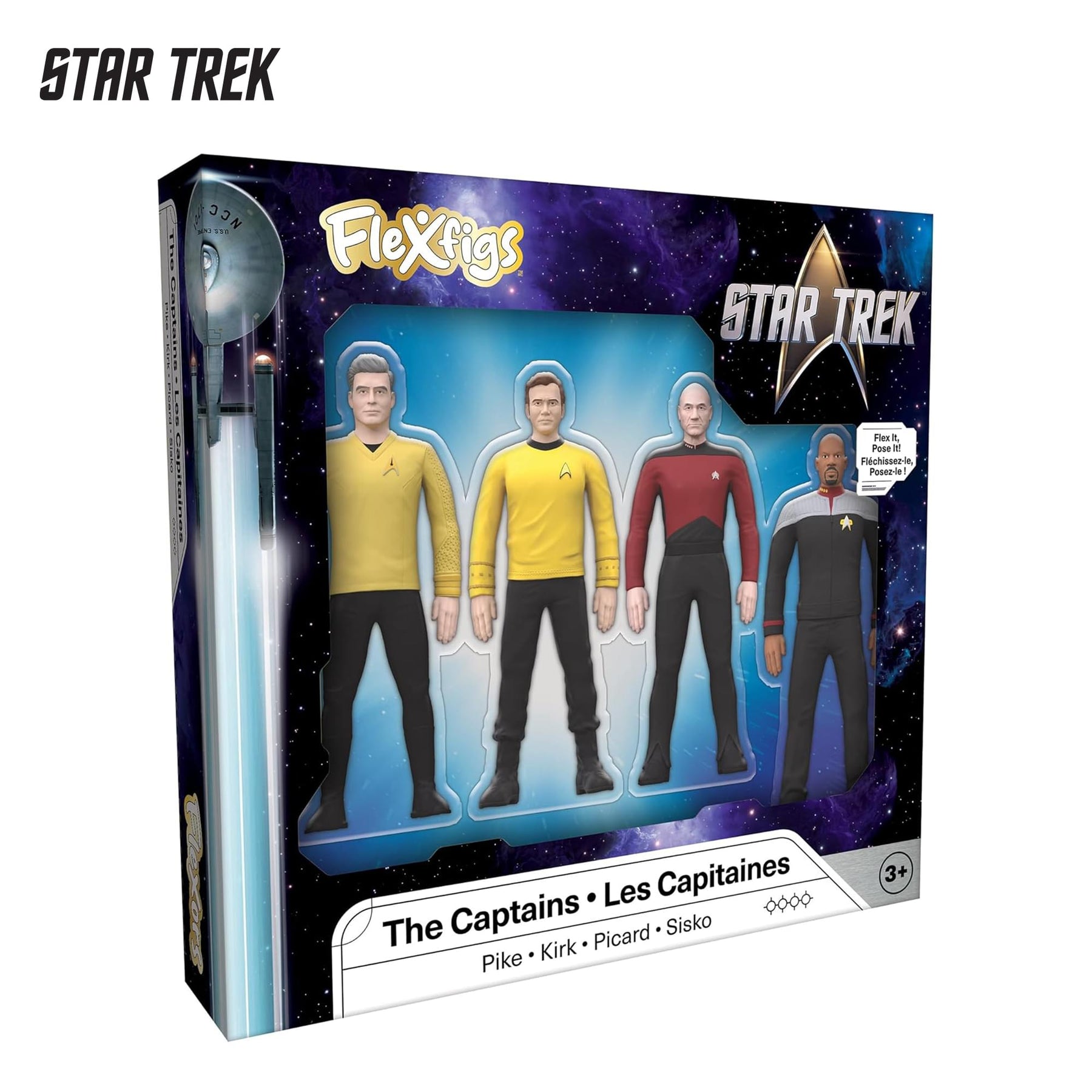 Star Trek Flexfigs 4-Pack | Kirk, Picard, Sisko, Pike