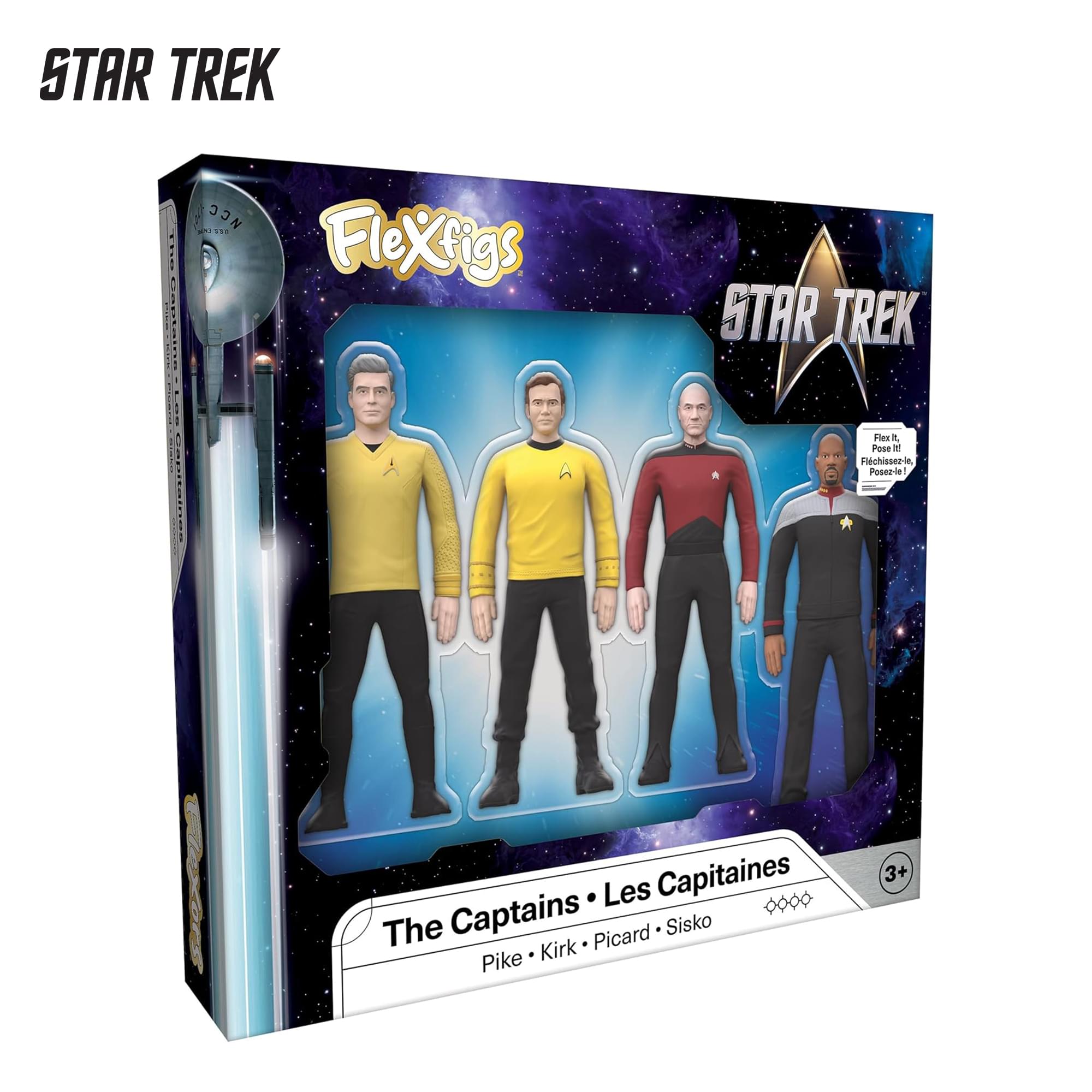 Star Trek Flexfigs 4-Pack | Kirk, Picard, Sisko, Pike