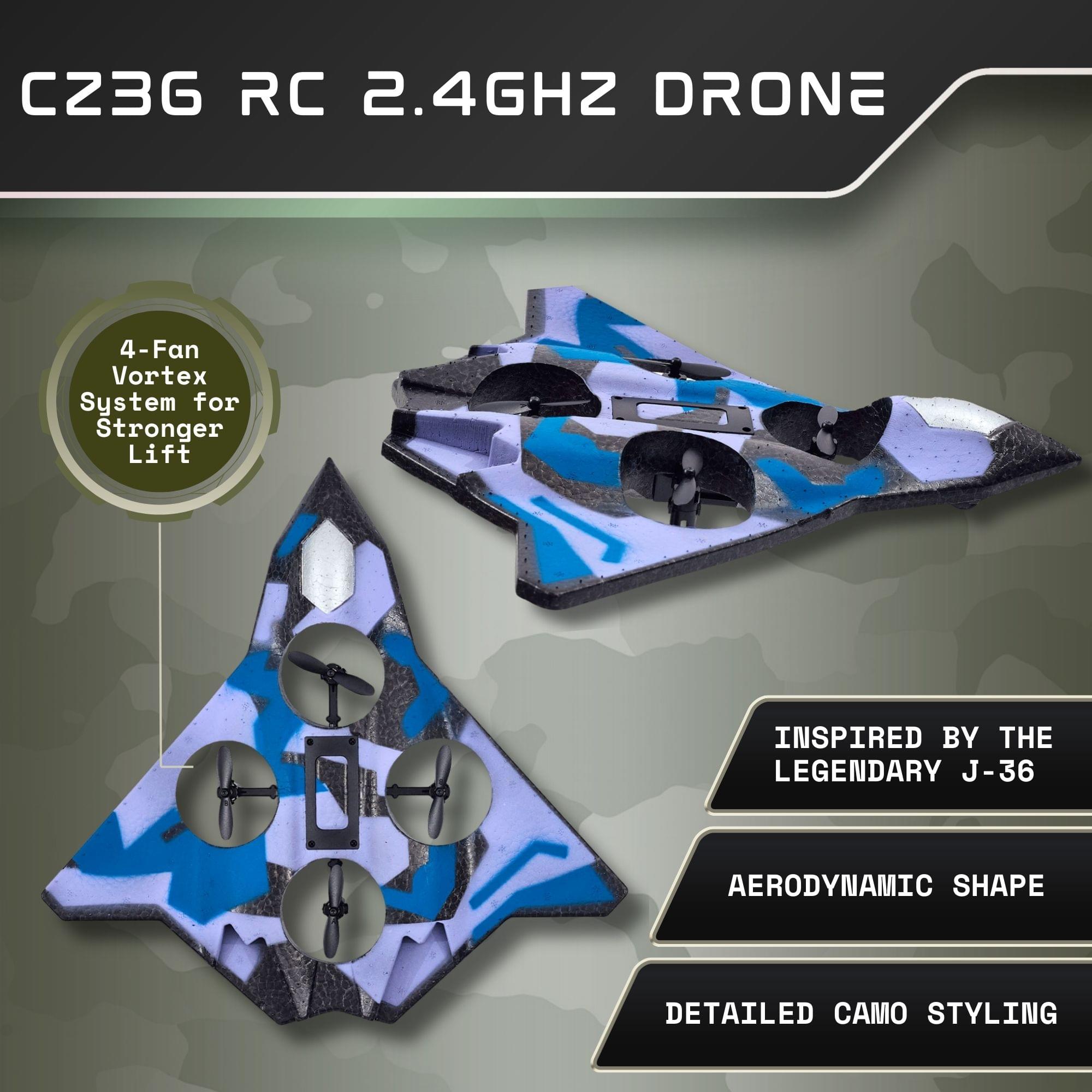 CZ36 Remote-Controlled 2.4GHz Drone Aircraft | Blue Camouflage