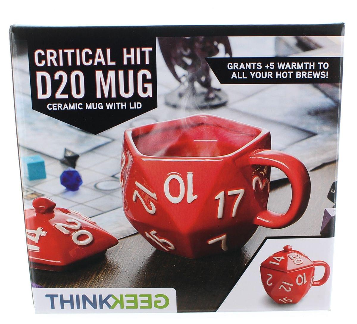 Critical Hit D20 12 oz Ceramic Mug w/ Lid