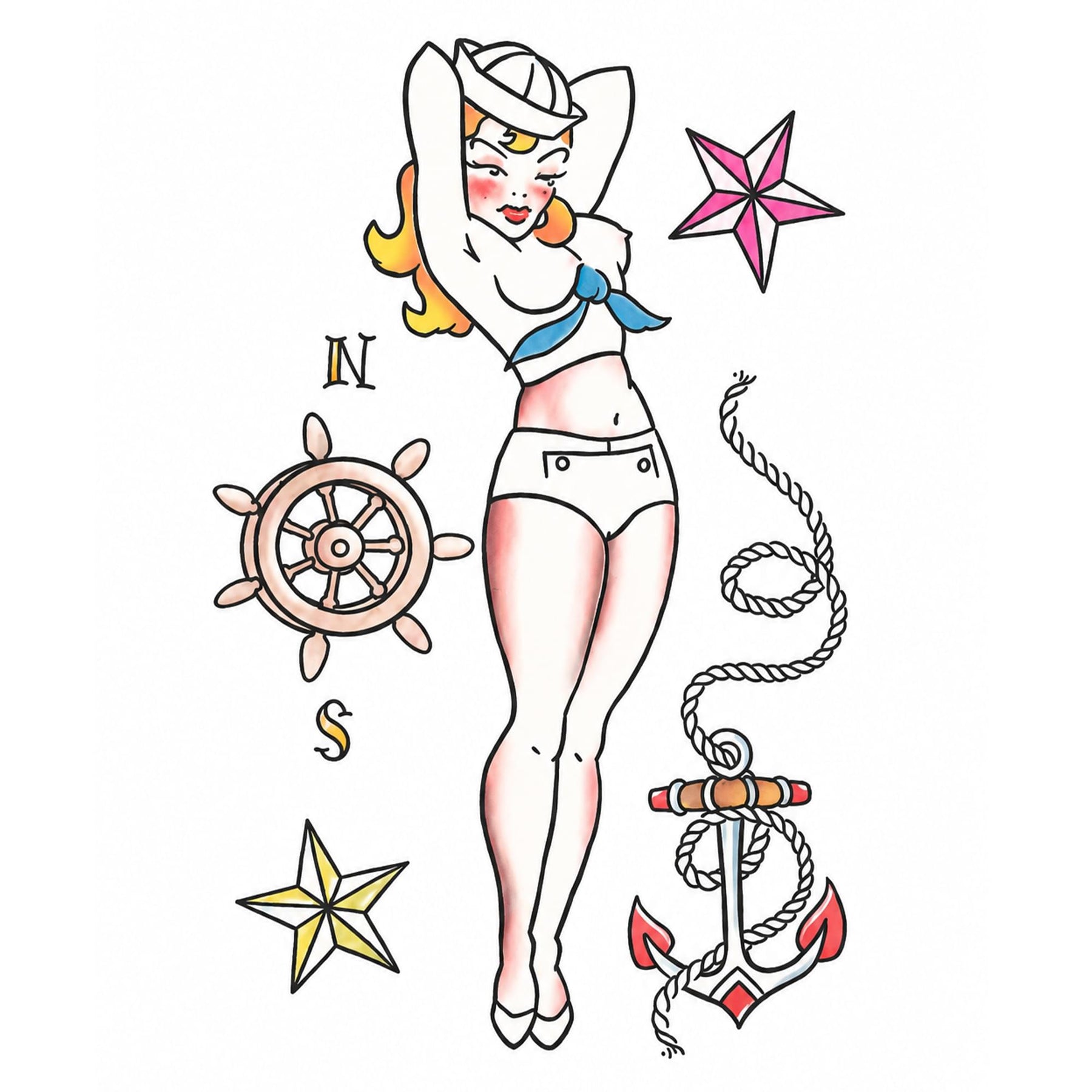 Costume Tattoo: Vintage Sailor Pin Up Girl