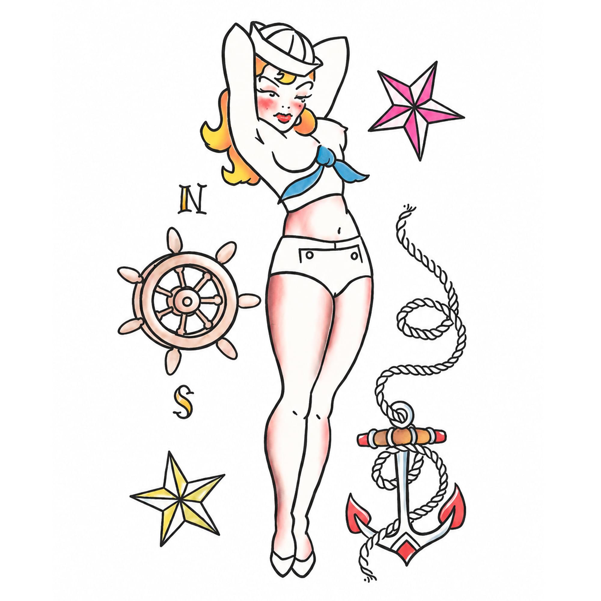Costume Tattoo: Vintage Sailor Pin Up Girl