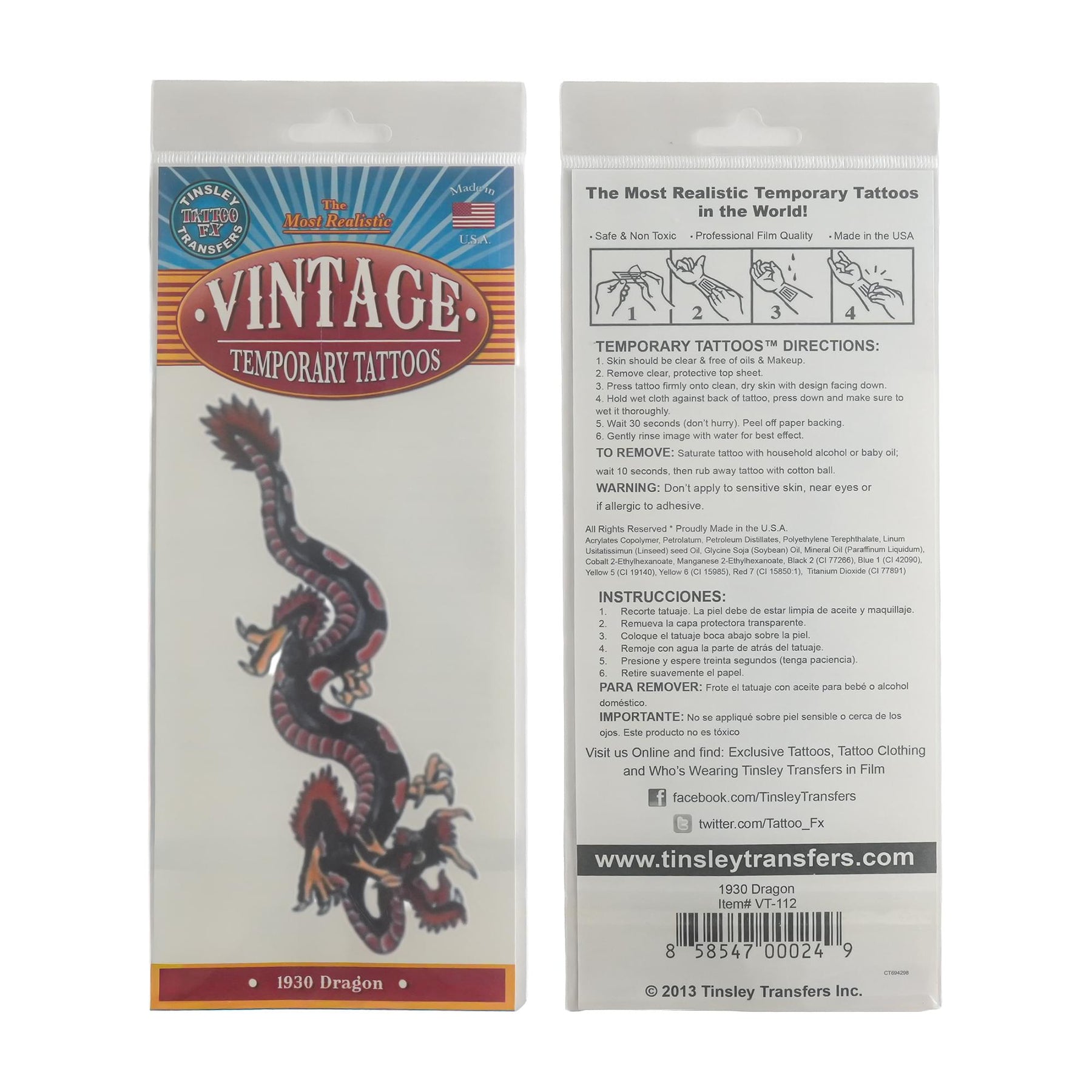 Costume Tattoo: Vintage Dragon