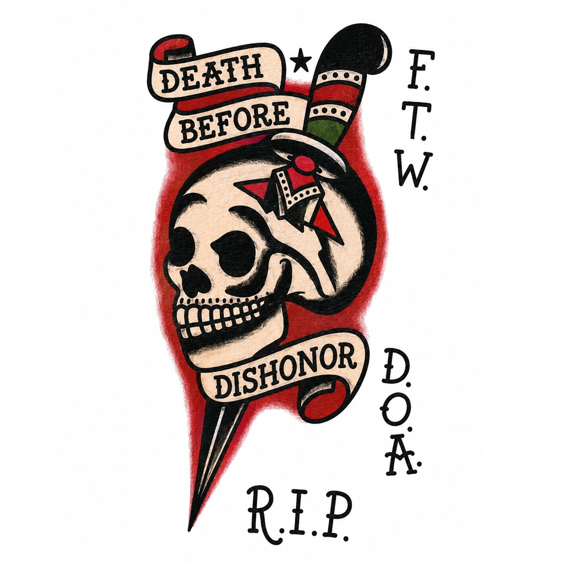 Costume Tattoo: Death B4 Dishonor Skull