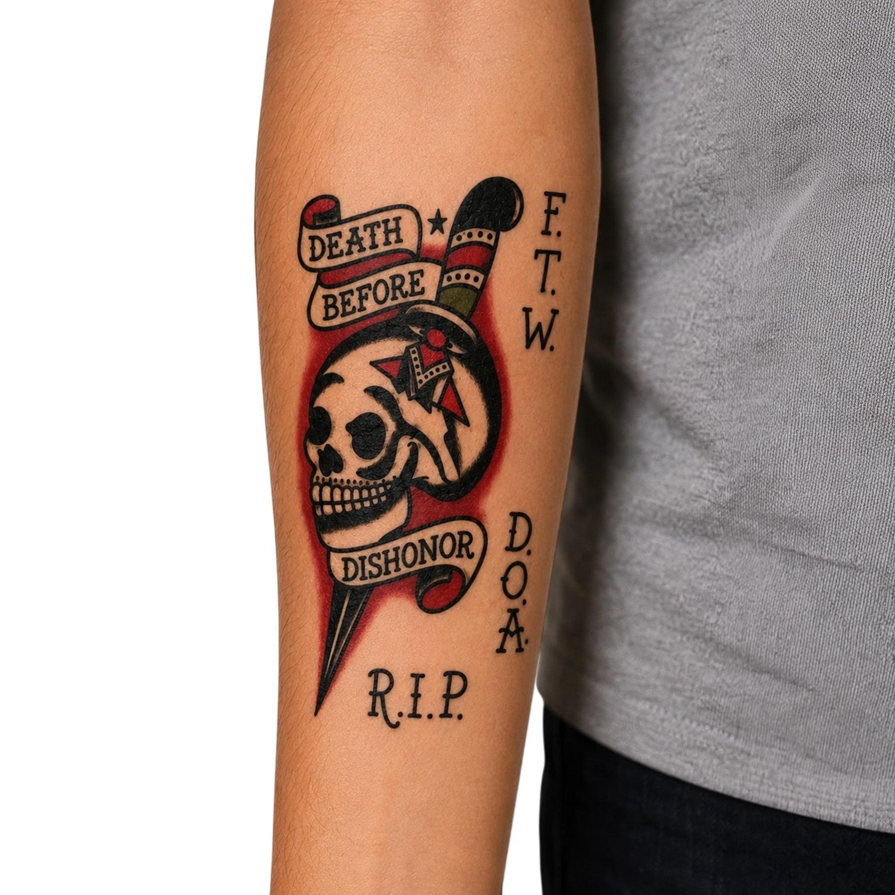 Costume Tattoo: Death B4 Dishonor Skull