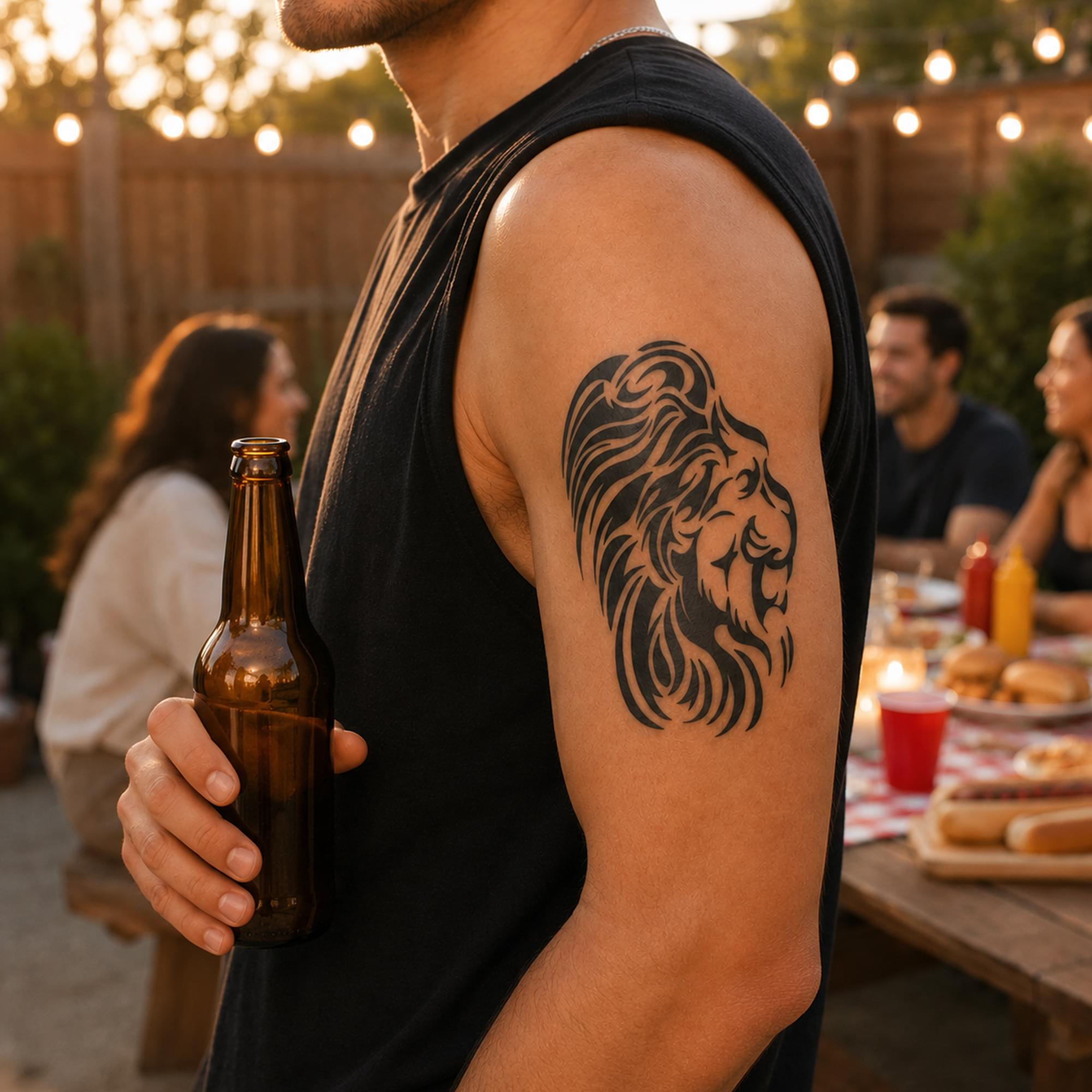 Costume Tattoo: Lion Tribal Temporary Tattoo