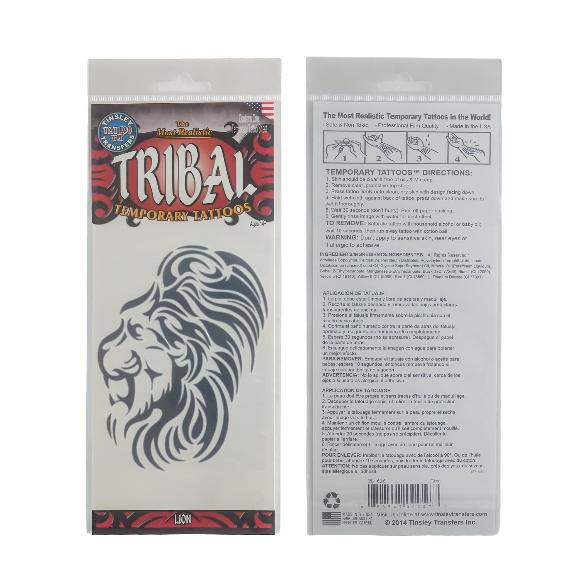 Costume Tattoo: Lion Tribal Temporary Tattoo