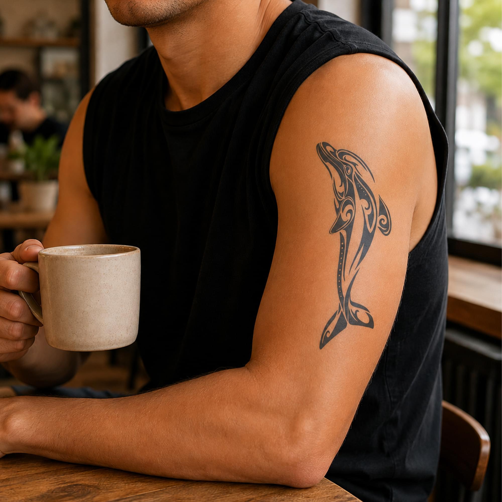 Costume Tattoo: Dolphin Tribal Temporary Tattoo