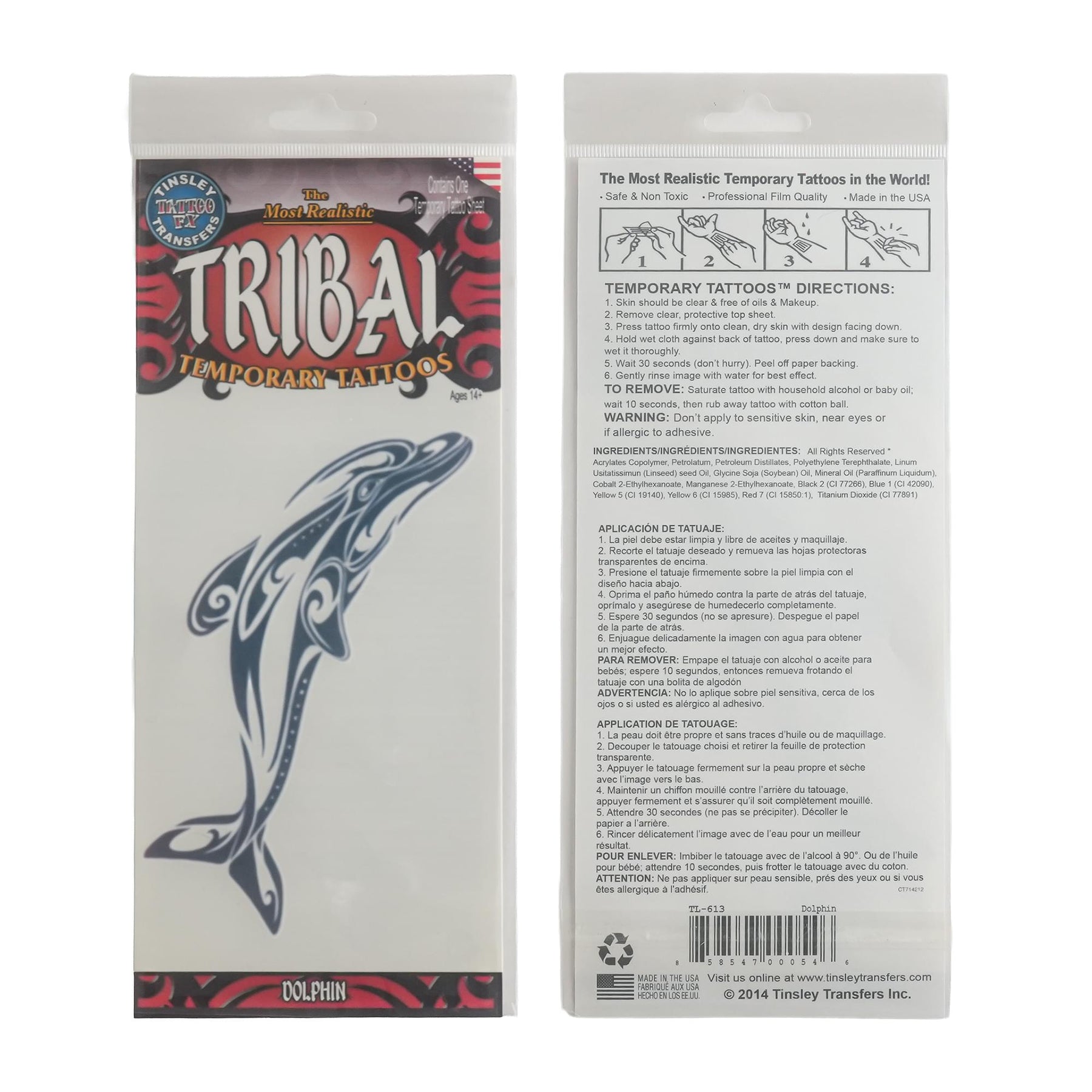 Costume Tattoo: Dolphin Tribal Temporary Tattoo
